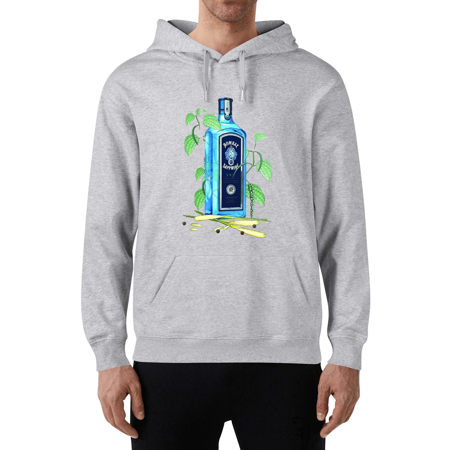 Hoodie Cotton gin Bombay Sapphire floral art DrinkandArt