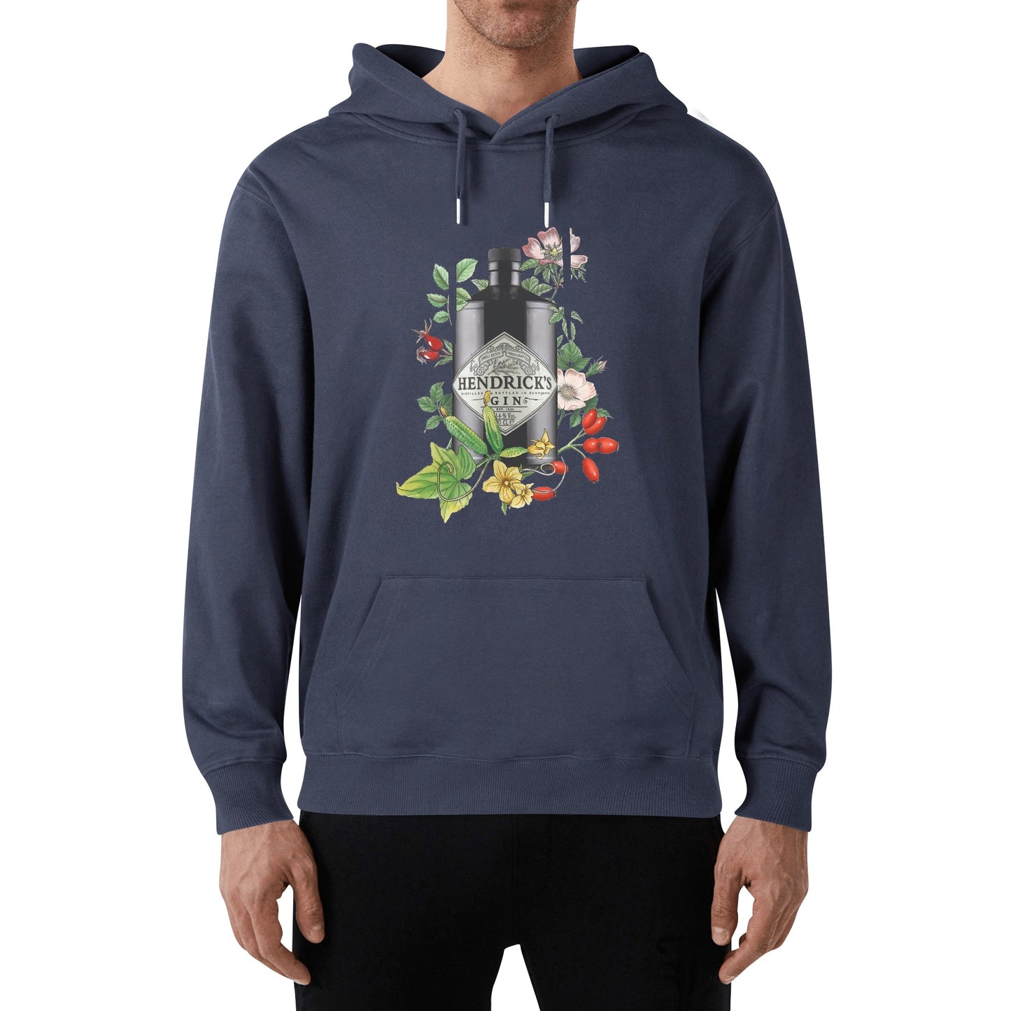 Hoodie Cotton gin Hendrick's floral art DrinkandArt