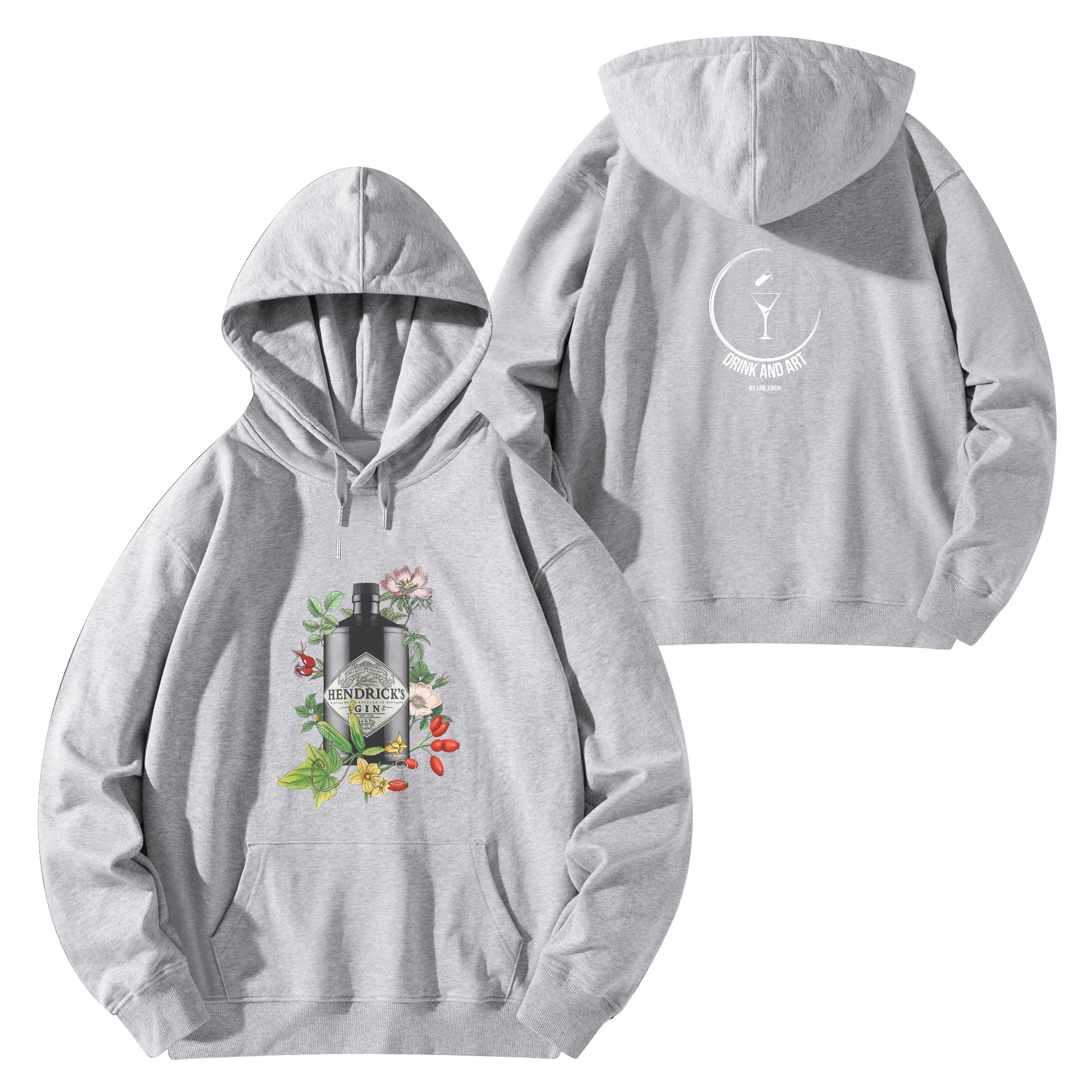 Hoodie Cotton gin Hendrick's floral art DrinkandArt