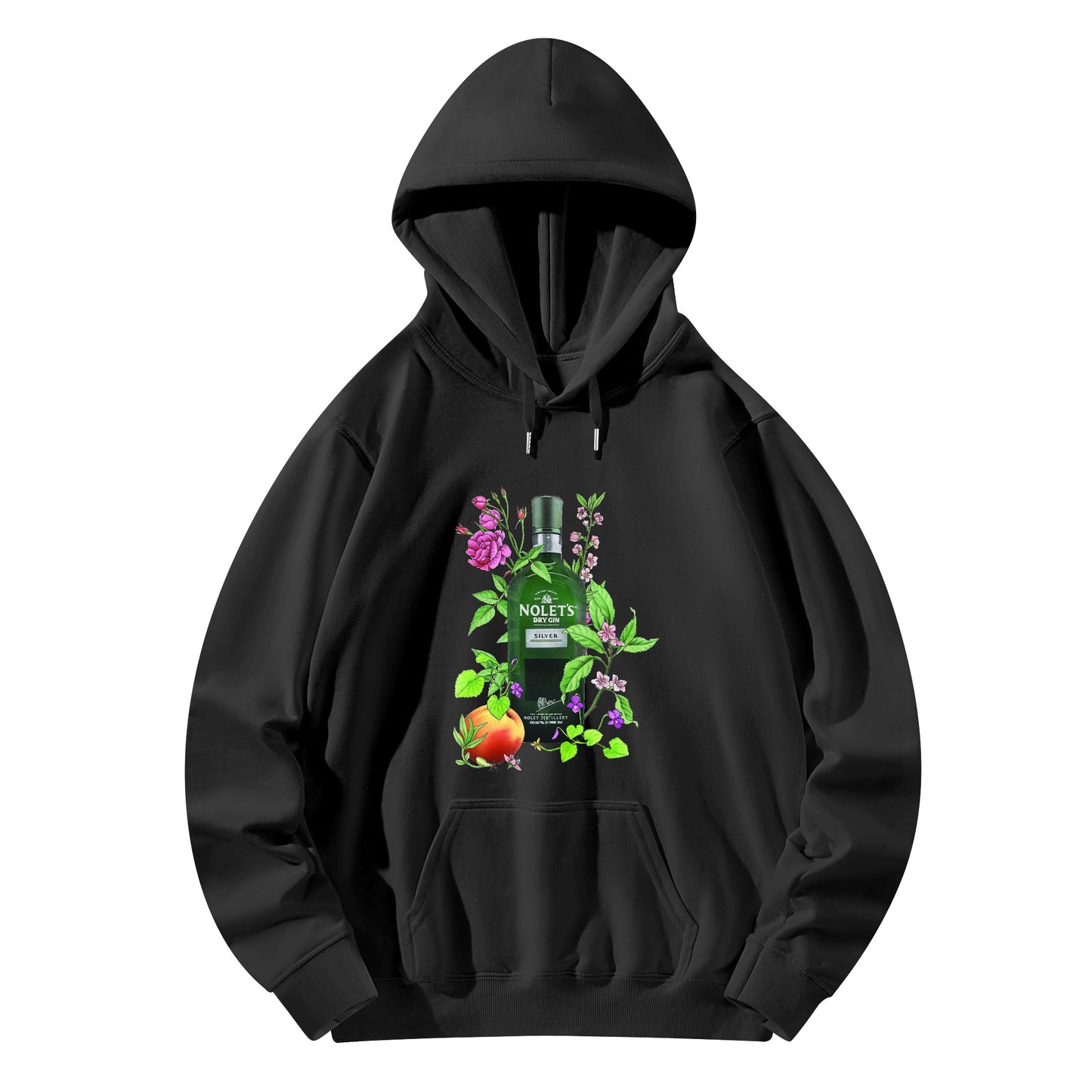 Hoodie Cotton gin Nolets floral art DrinkandArt