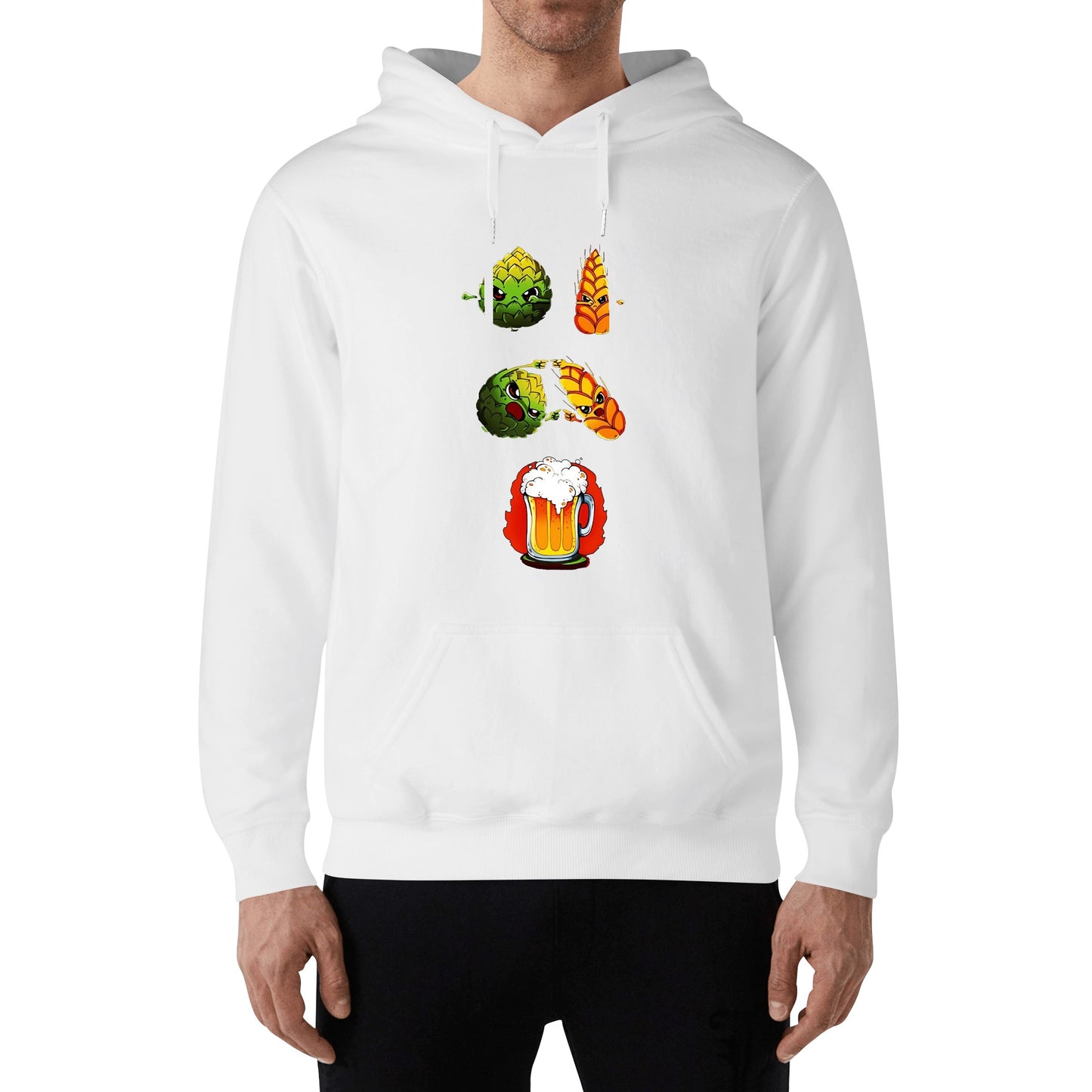 Hoodie Cotton hops plus wheat equals beer, satire DBZ DrinkandArt