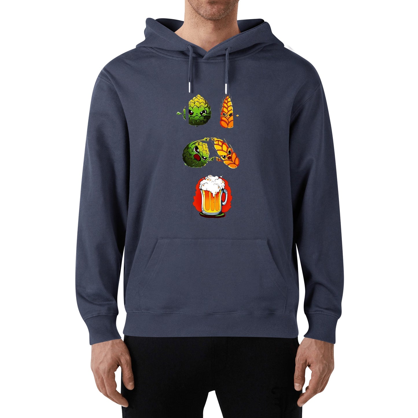 Hoodie Cotton hops plus wheat equals beer, satire DBZ DrinkandArt