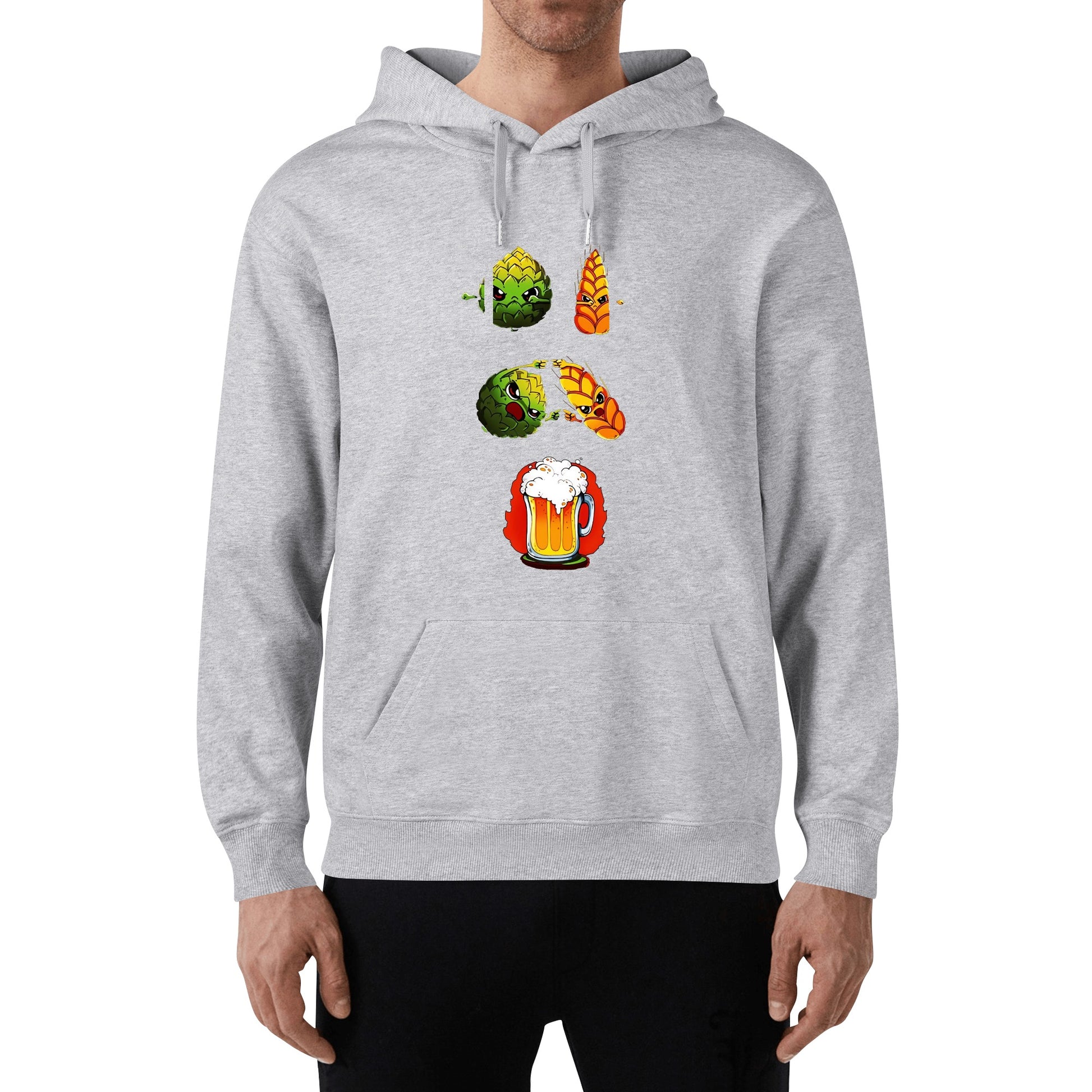 Hoodie Cotton hops plus wheat equals beer, satire DBZ DrinkandArt