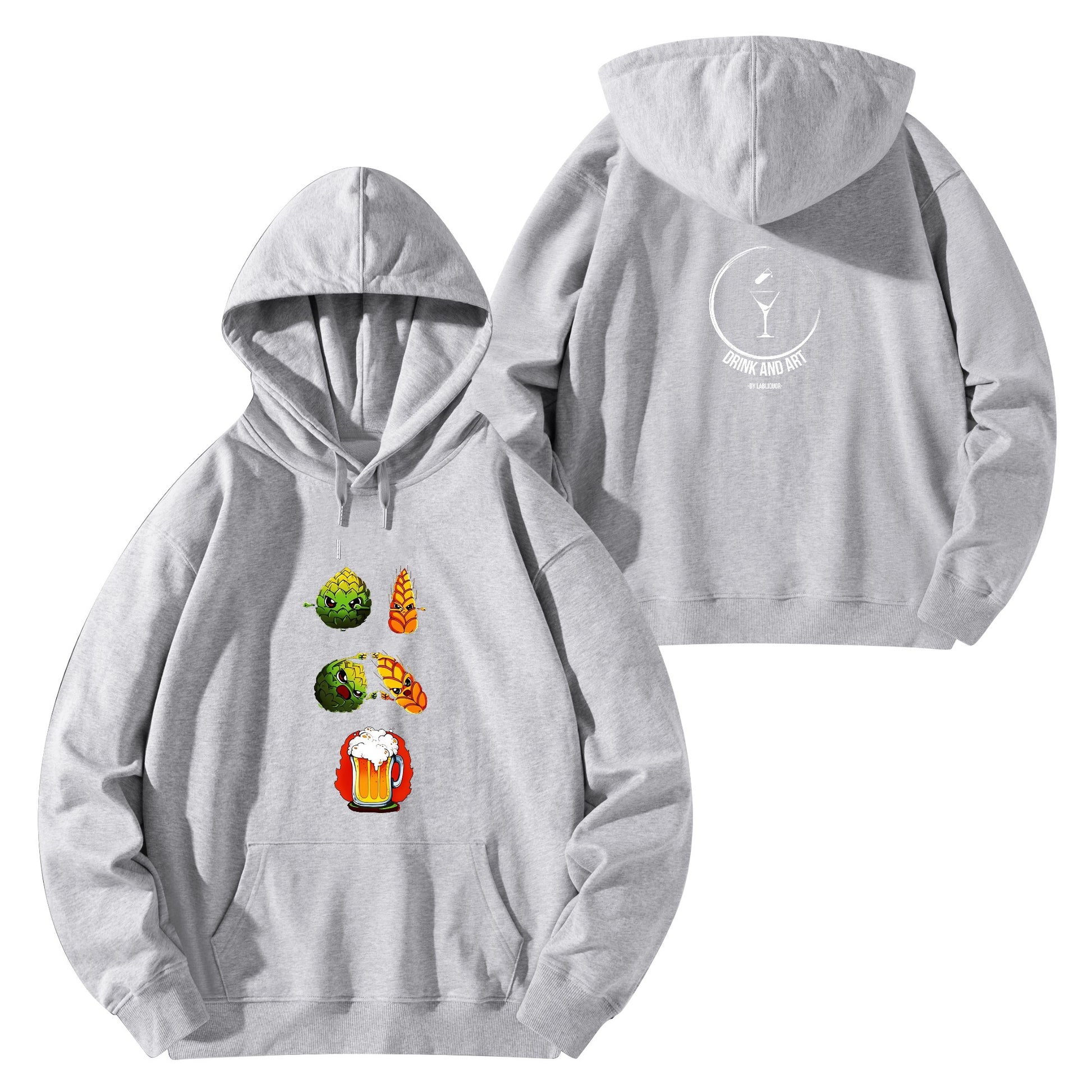 Hoodie Cotton hops plus wheat equals beer, satire DBZ DrinkandArt