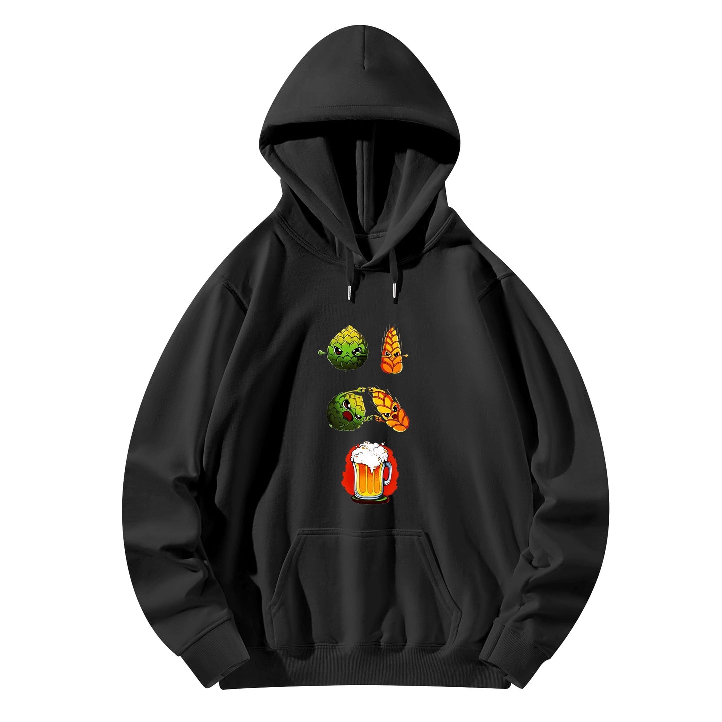 Hoodie Cotton hops plus wheat equals beer, satire DBZ DrinkandArt