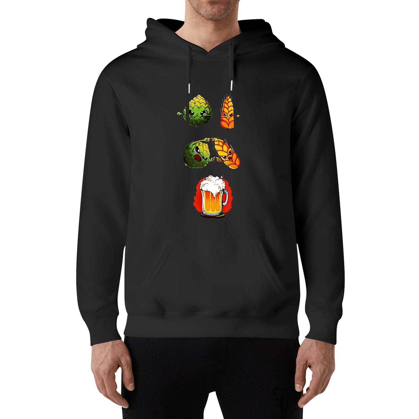 Hoodie Cotton hops plus wheat equals beer, satire DBZ DrinkandArt