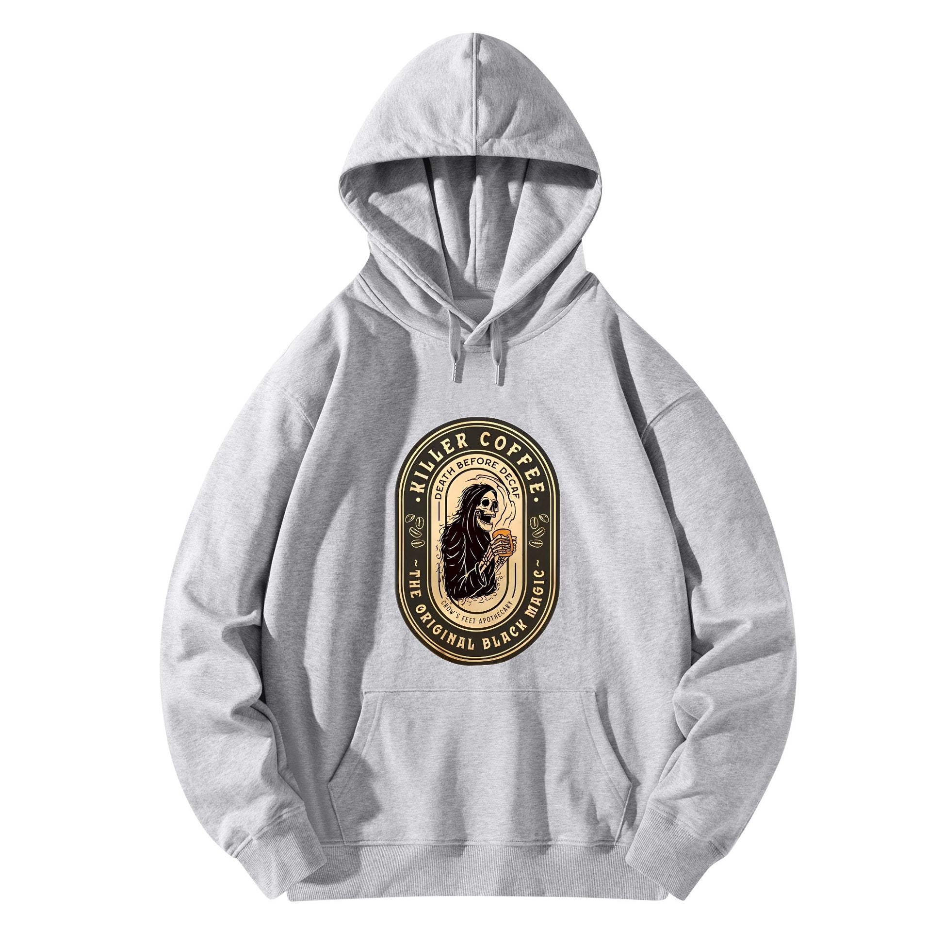 Hoodie Cotton killer coffee skull logo DrinkandArt