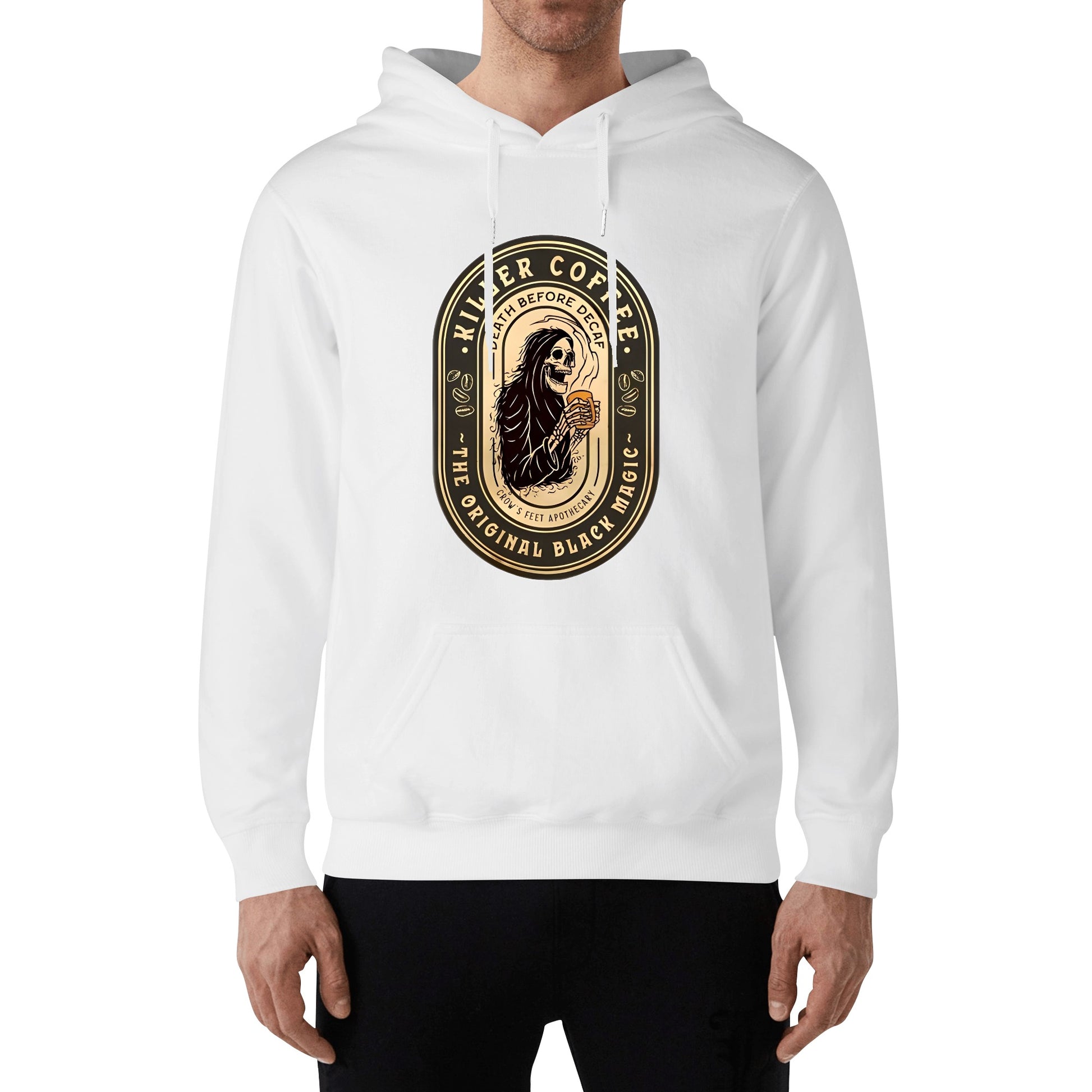 Hoodie Cotton killer coffee skull logo DrinkandArt