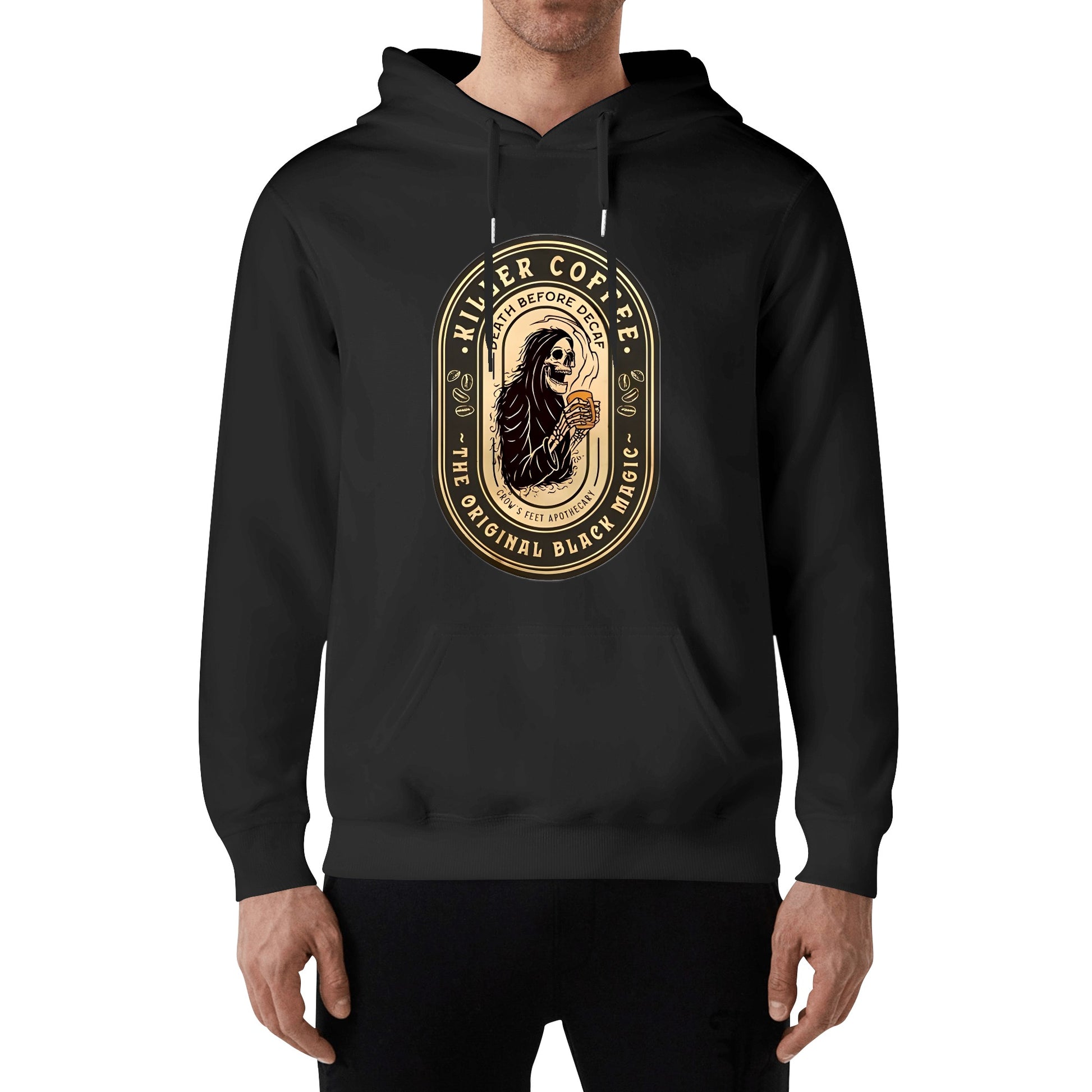 Hoodie Cotton killer coffee skull logo DrinkandArt