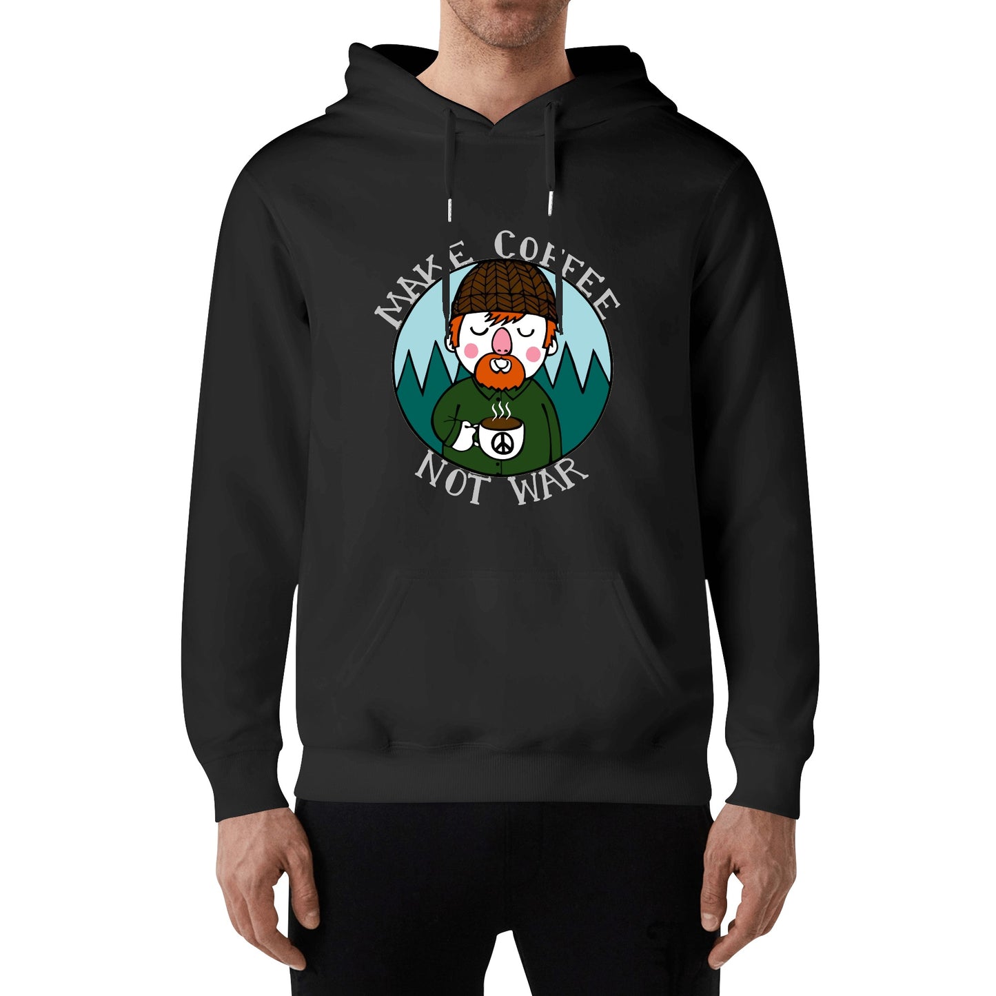 Hoodie Cotton lumberjack make cafe not war DrinkandArt