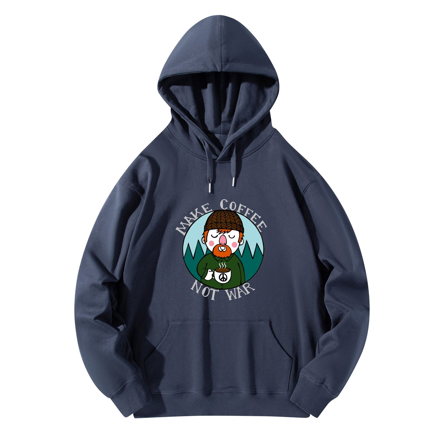 Hoodie Cotton lumberjack make cafe not war DrinkandArt