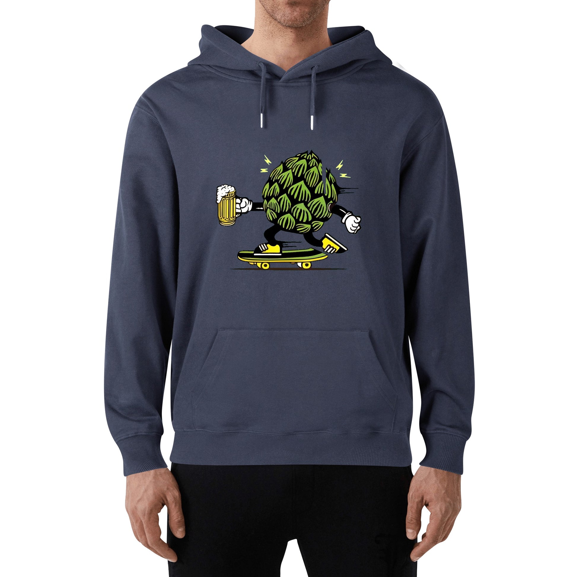 Hoodie Cotton skater hops beer funny DrinkandArt