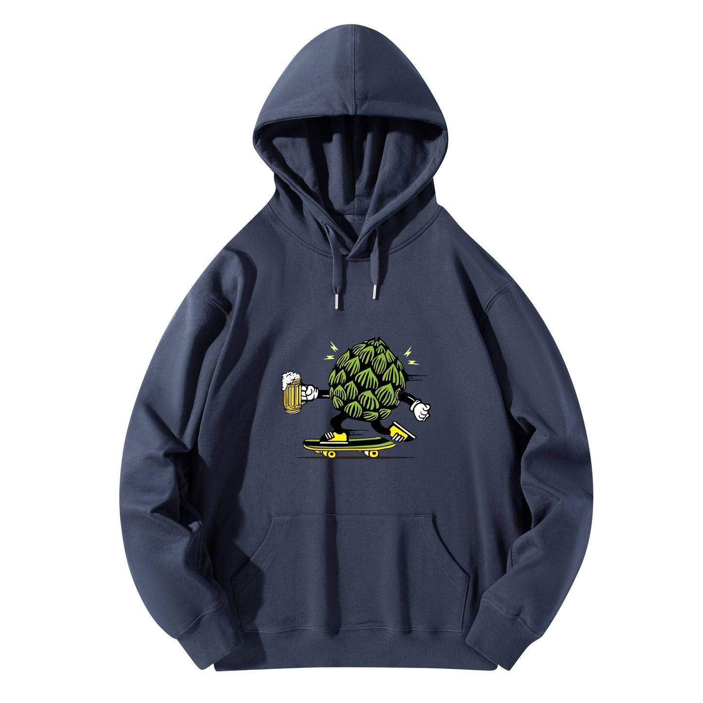 Hoodie Cotton skater hops beer funny DrinkandArt