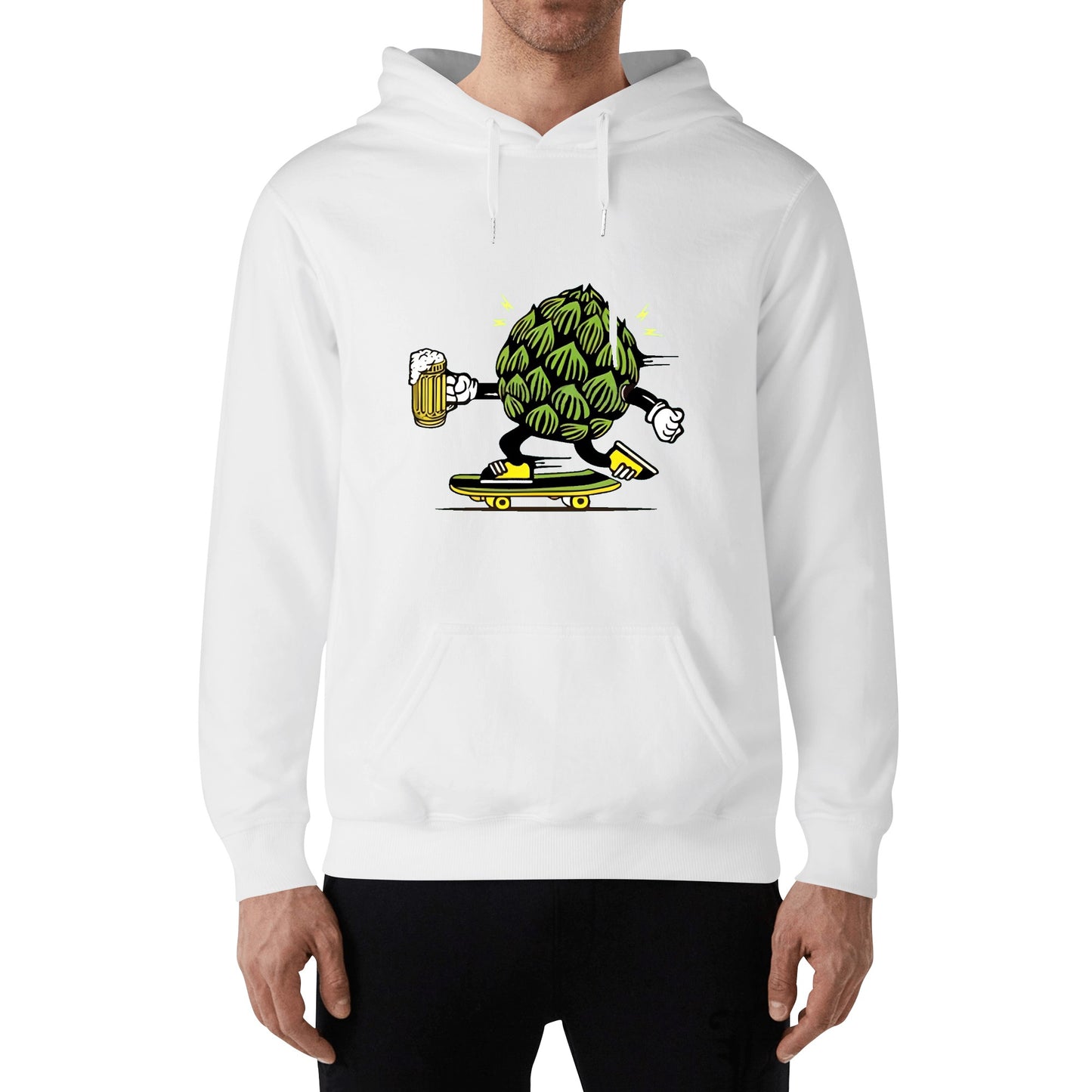 Hoodie Cotton skater hops beer funny DrinkandArt