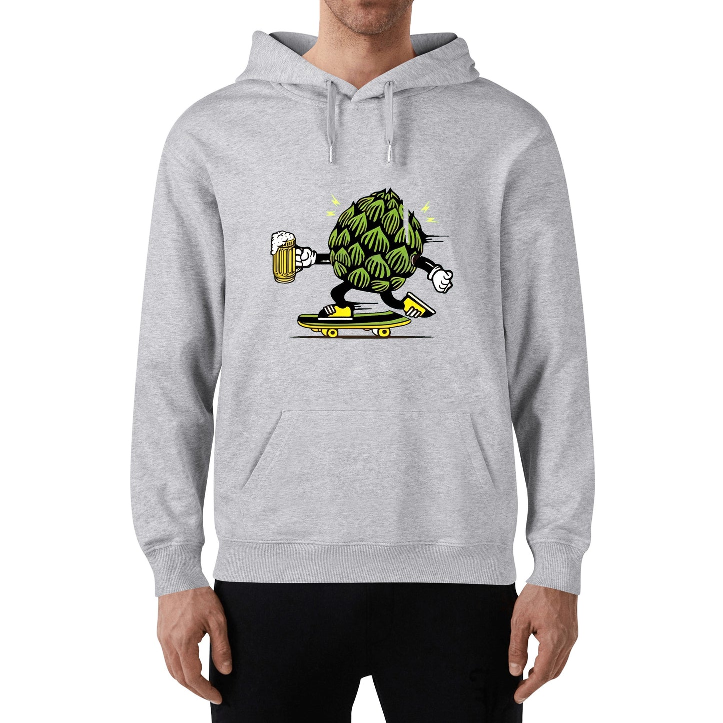 Hoodie Cotton skater hops beer funny DrinkandArt