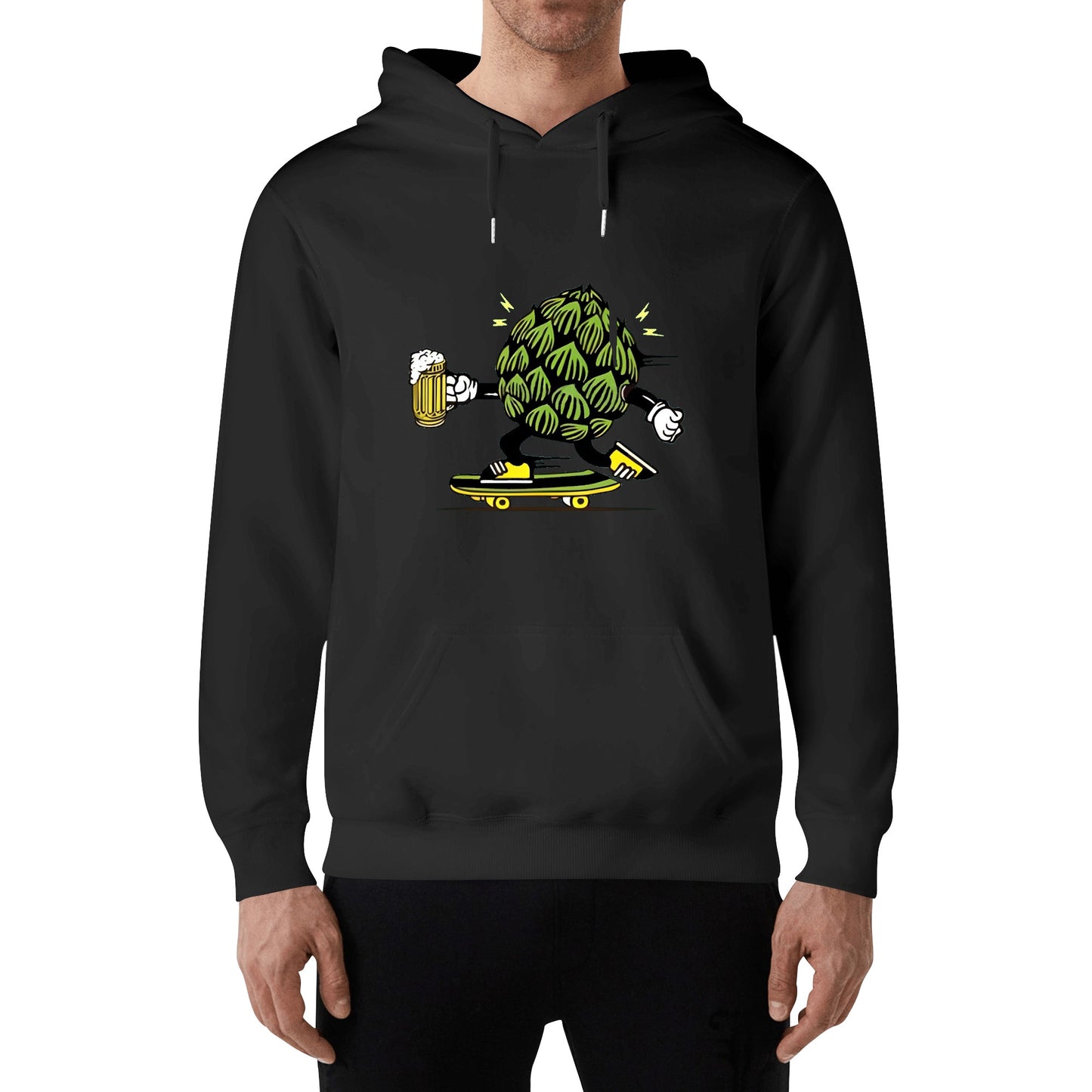 Hoodie Cotton skater hops beer funny DrinkandArt