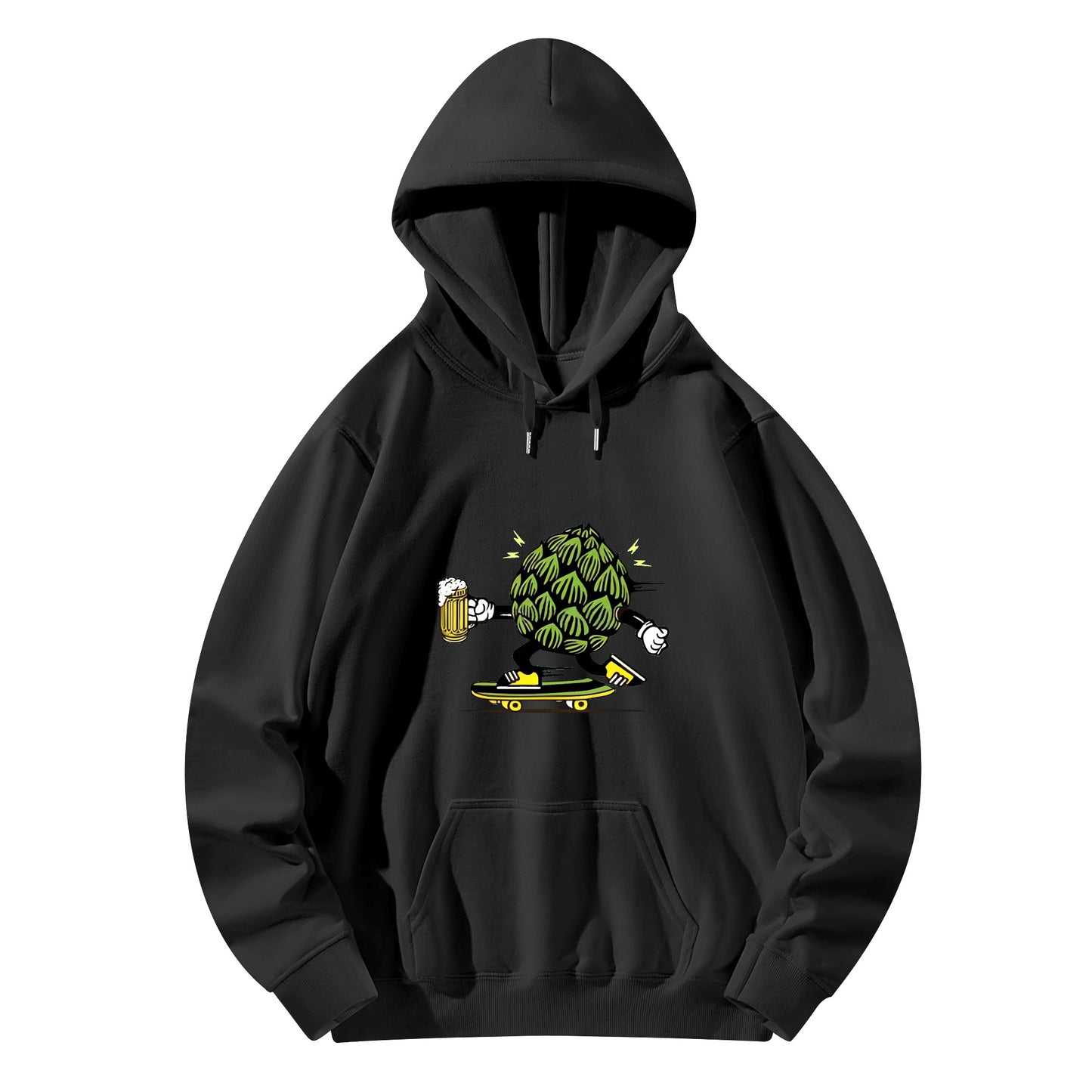 Hoodie Cotton skater hops beer funny DrinkandArt