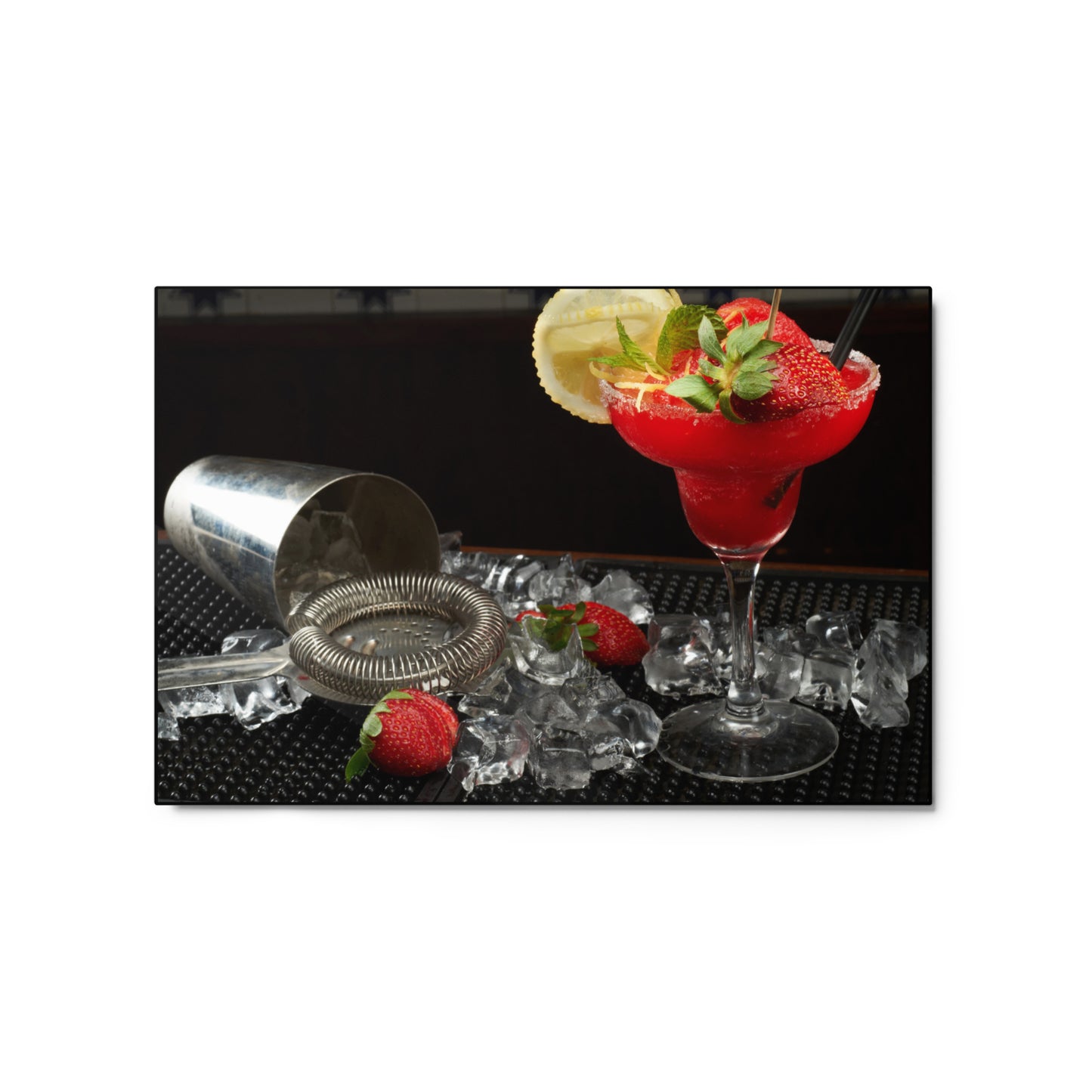 Metal prints Cocktail Strawberry Ice DrinkandArt