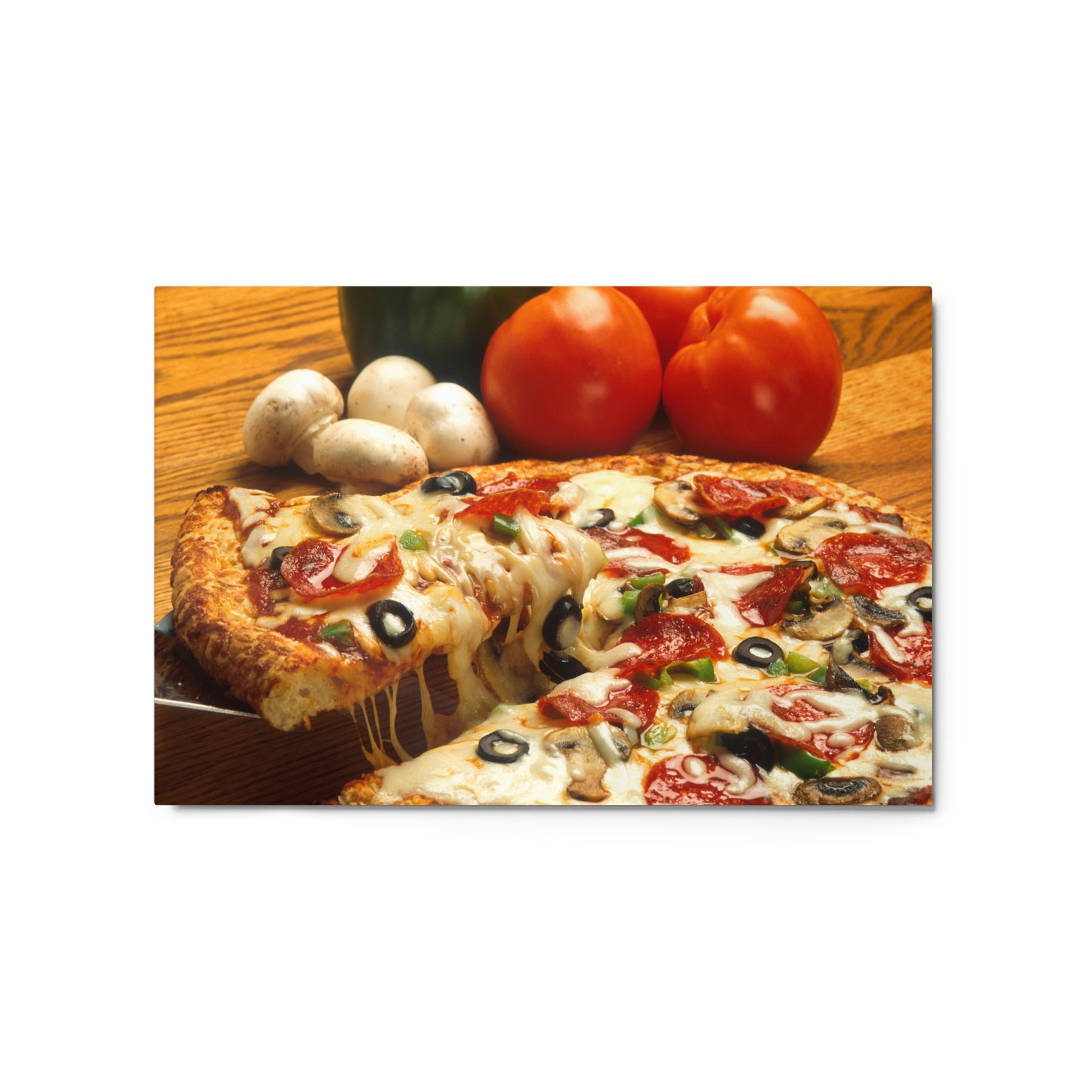 Metal prints Pizza pepperoni DrinkandArt