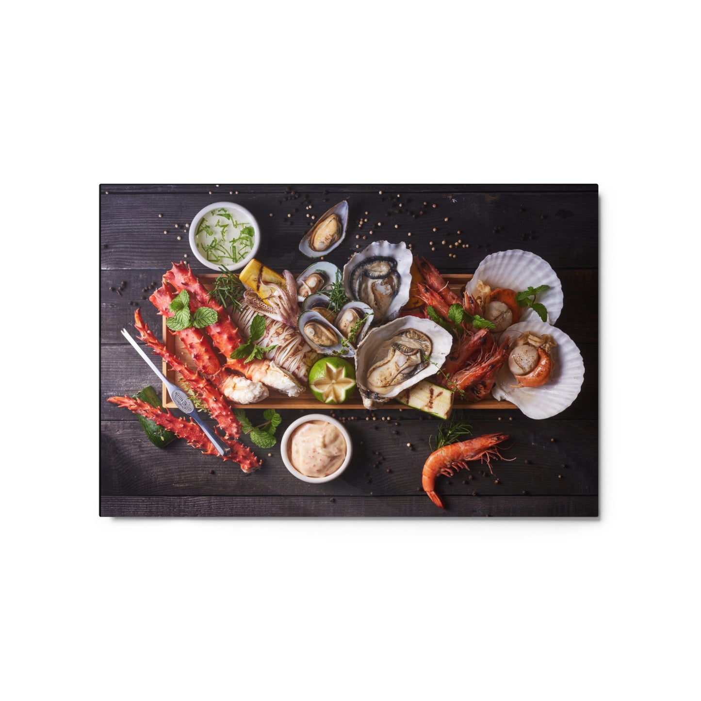 Metal prints seafood platter DrinkandArt