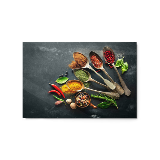 Metal prints spices spoon DrinkandArt