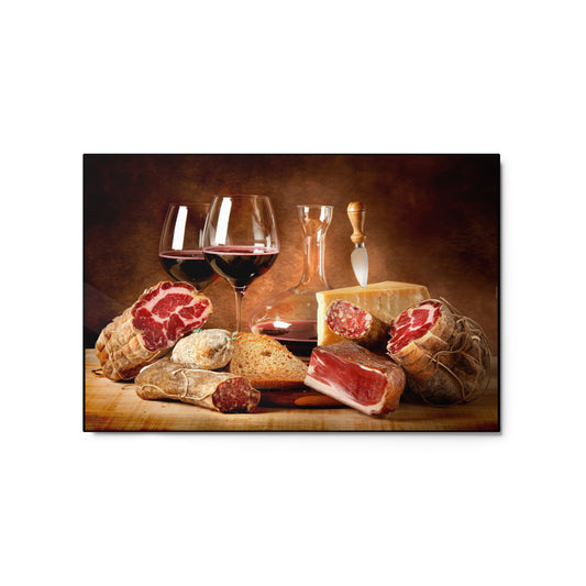 Metal prints wine and sausage DrinkandArt