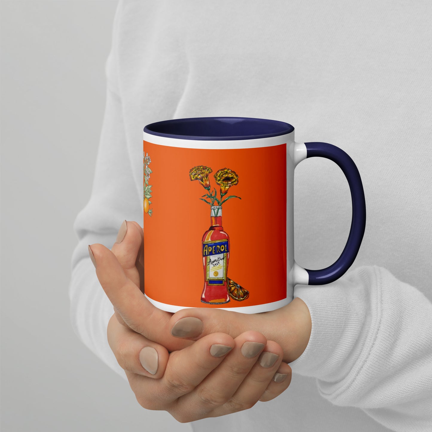 Mug with Color Inside aperol floral art DrinkandArt