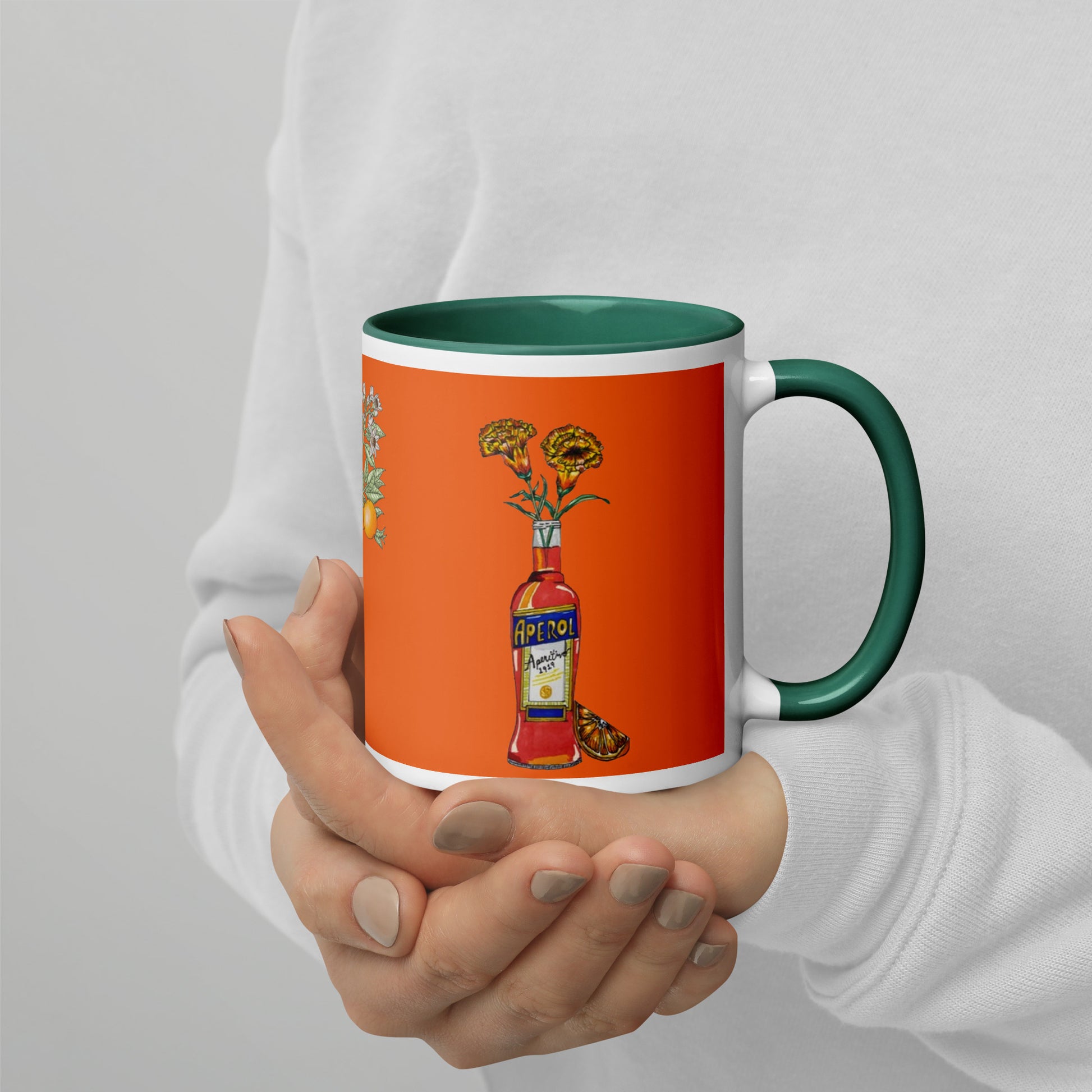 Mug with Color Inside aperol floral art DrinkandArt