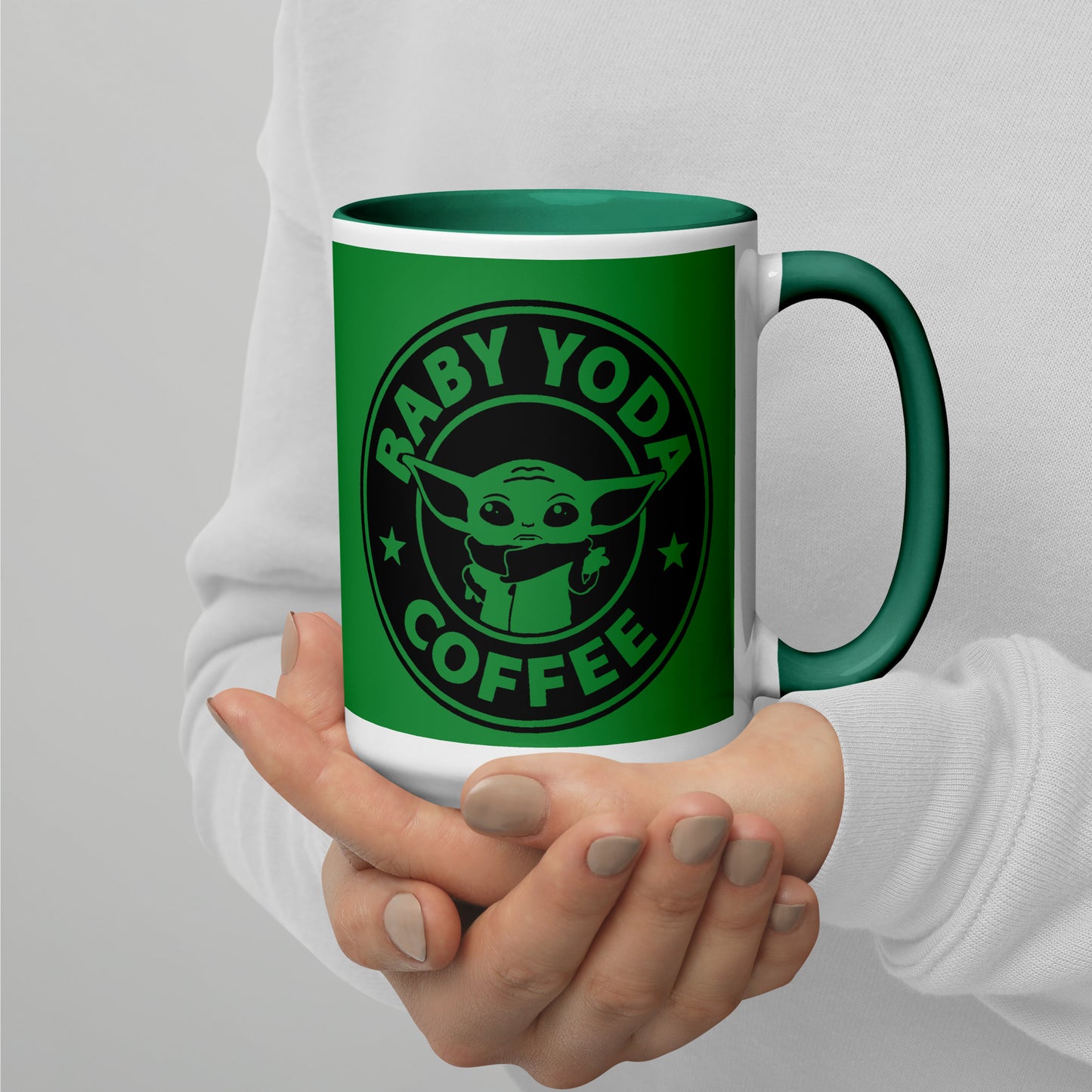 Mug with Color Inside baby yoda coffee DrinkandArt