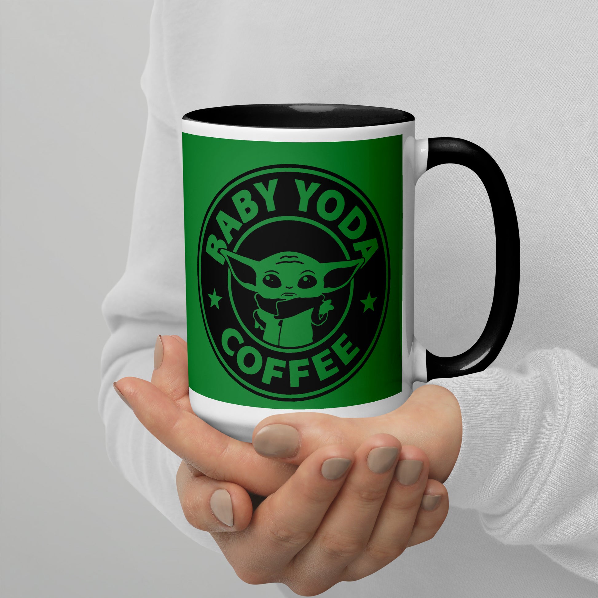 Mug with Color Inside baby yoda coffee DrinkandArt