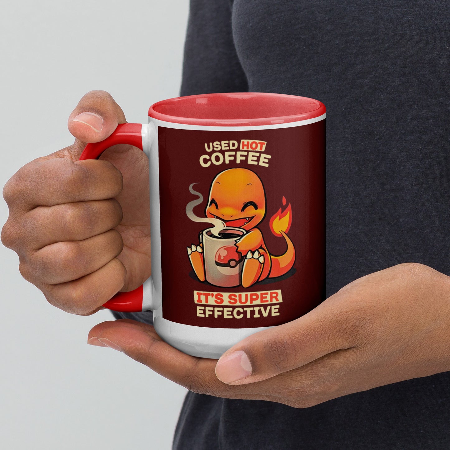 Mug with Color Inside charmander coffee DrinkandArt