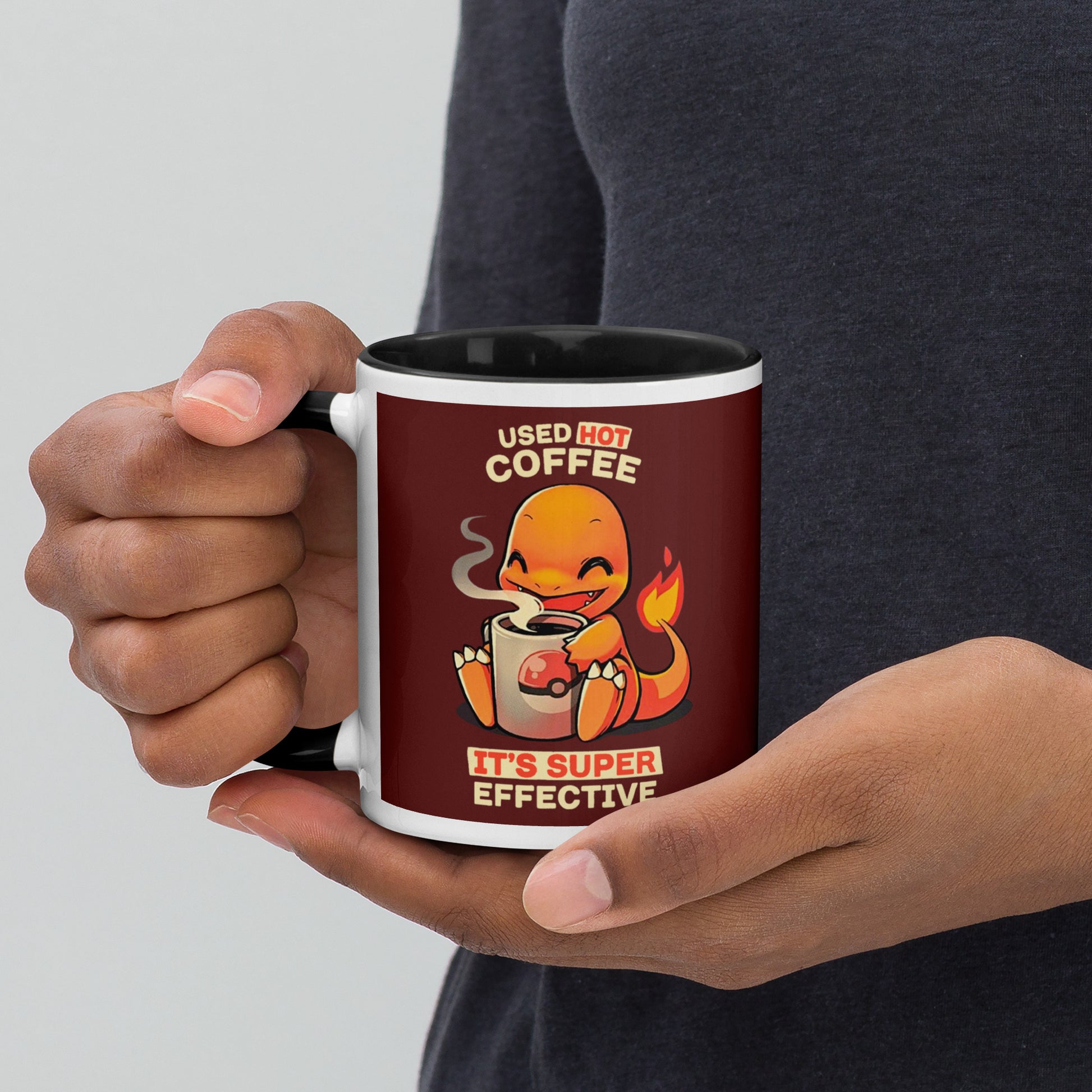 Mug with Color Inside charmander coffee DrinkandArt