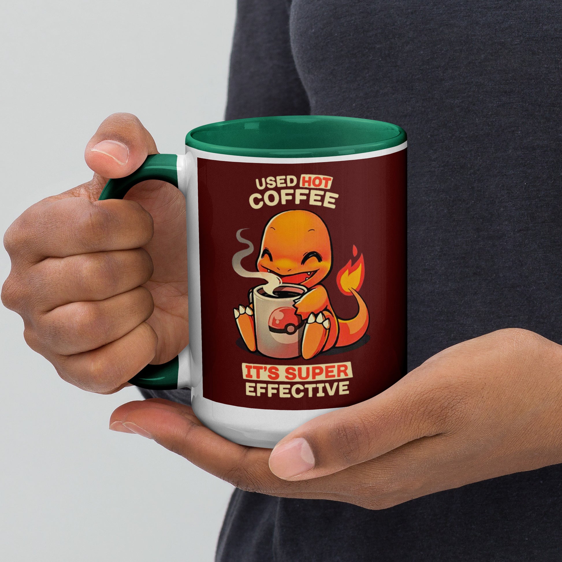 Mug with Color Inside charmander coffee DrinkandArt