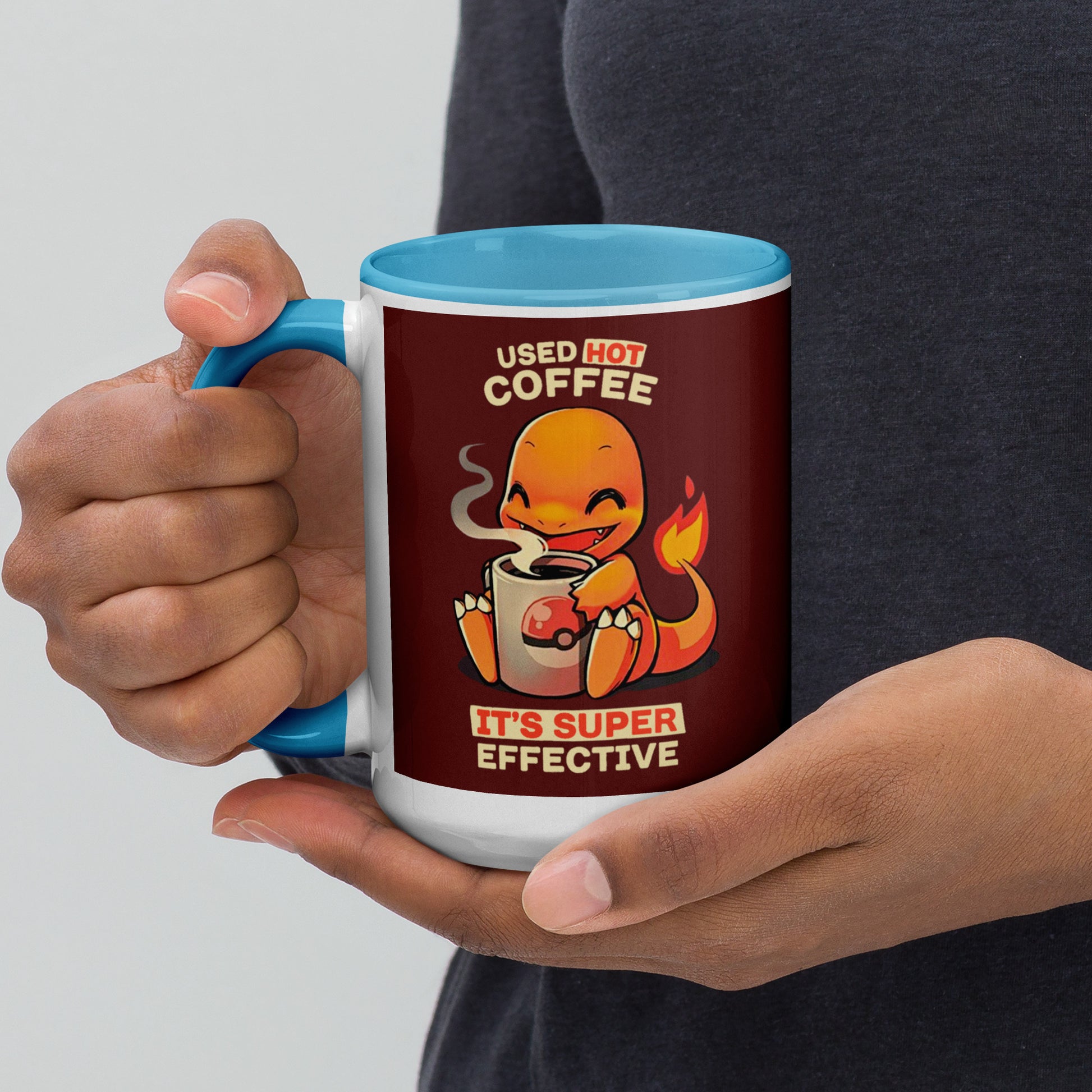 Mug with Color Inside charmander coffee DrinkandArt