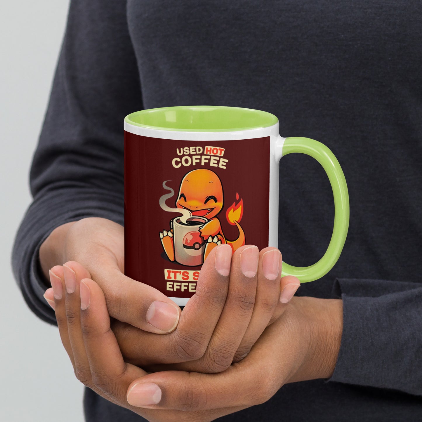 Mug with Color Inside charmander coffee DrinkandArt