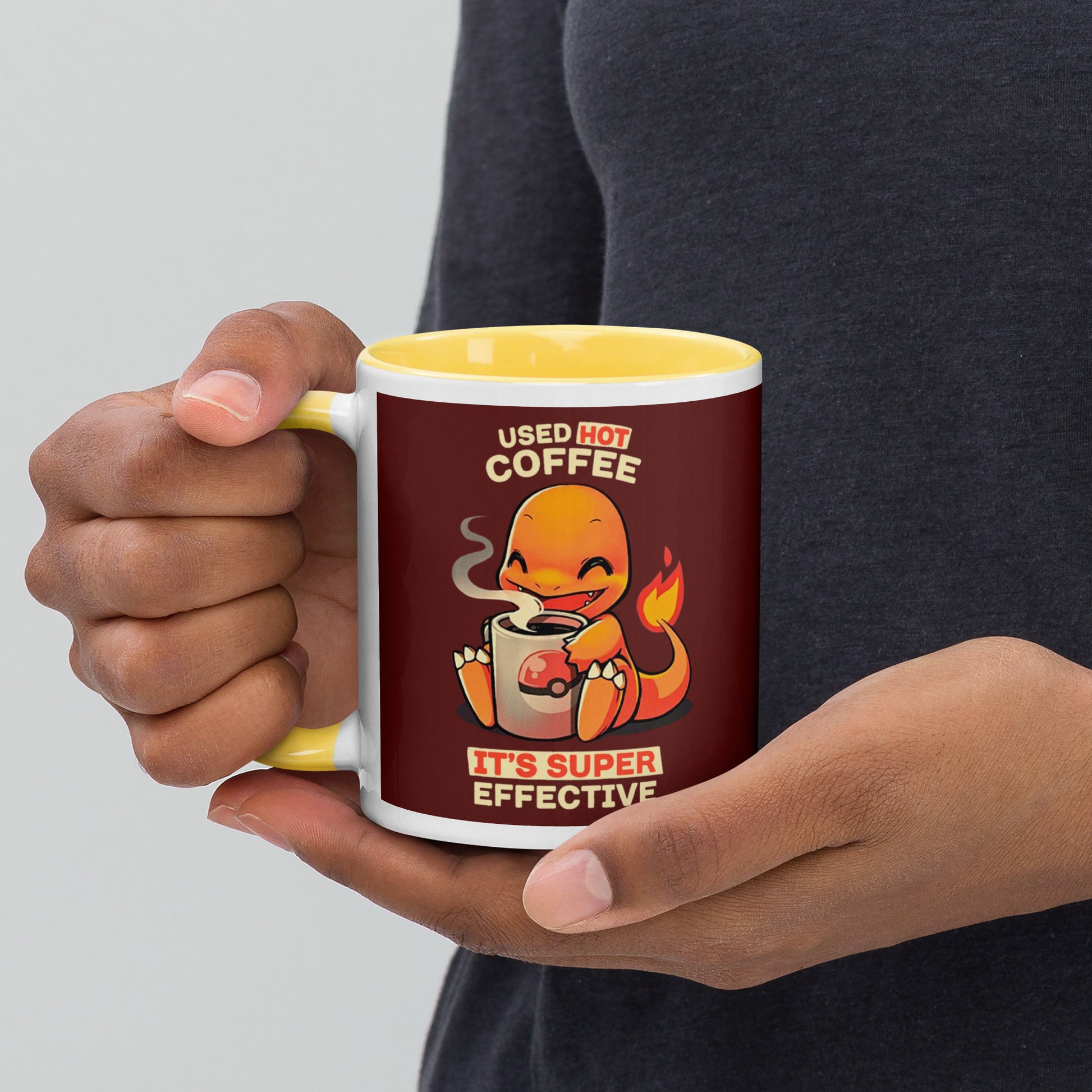 Mug with Color Inside charmander coffee DrinkandArt