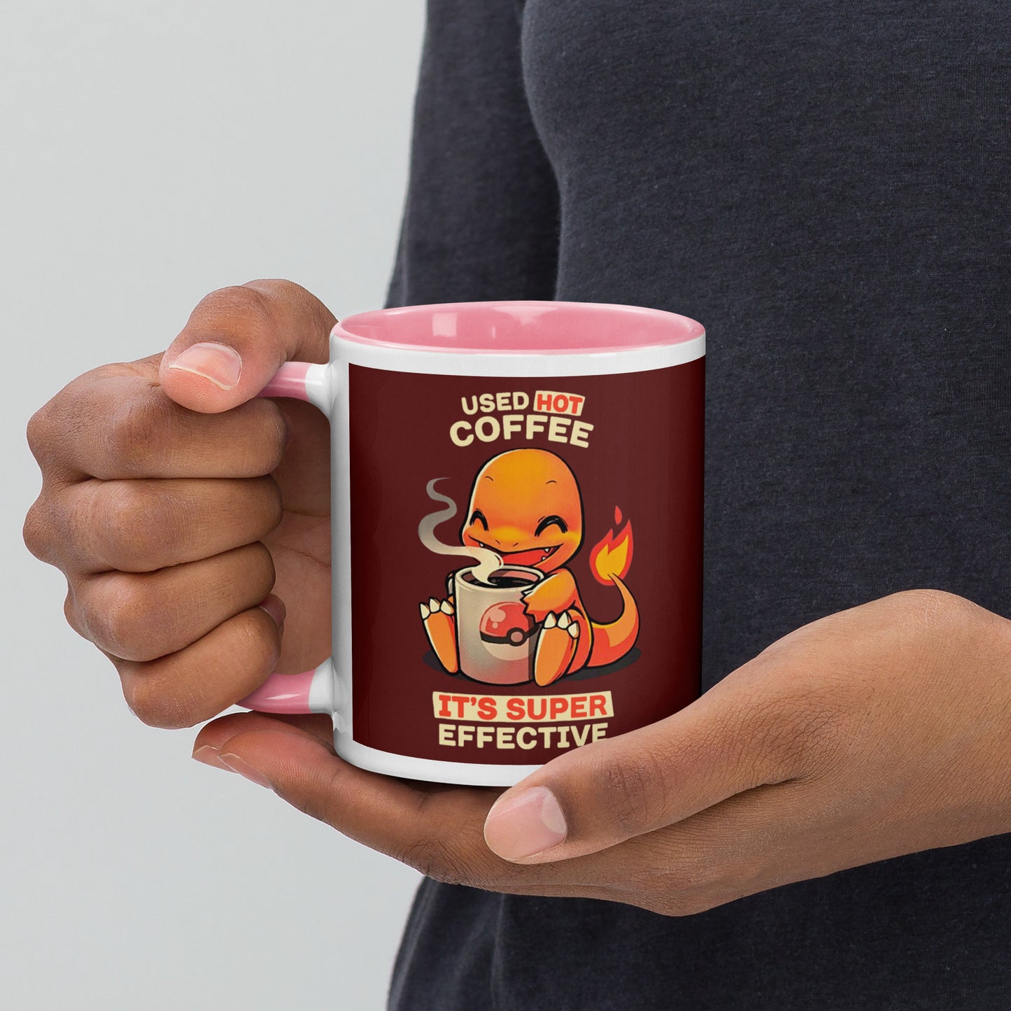 Mug with Color Inside charmander coffee DrinkandArt