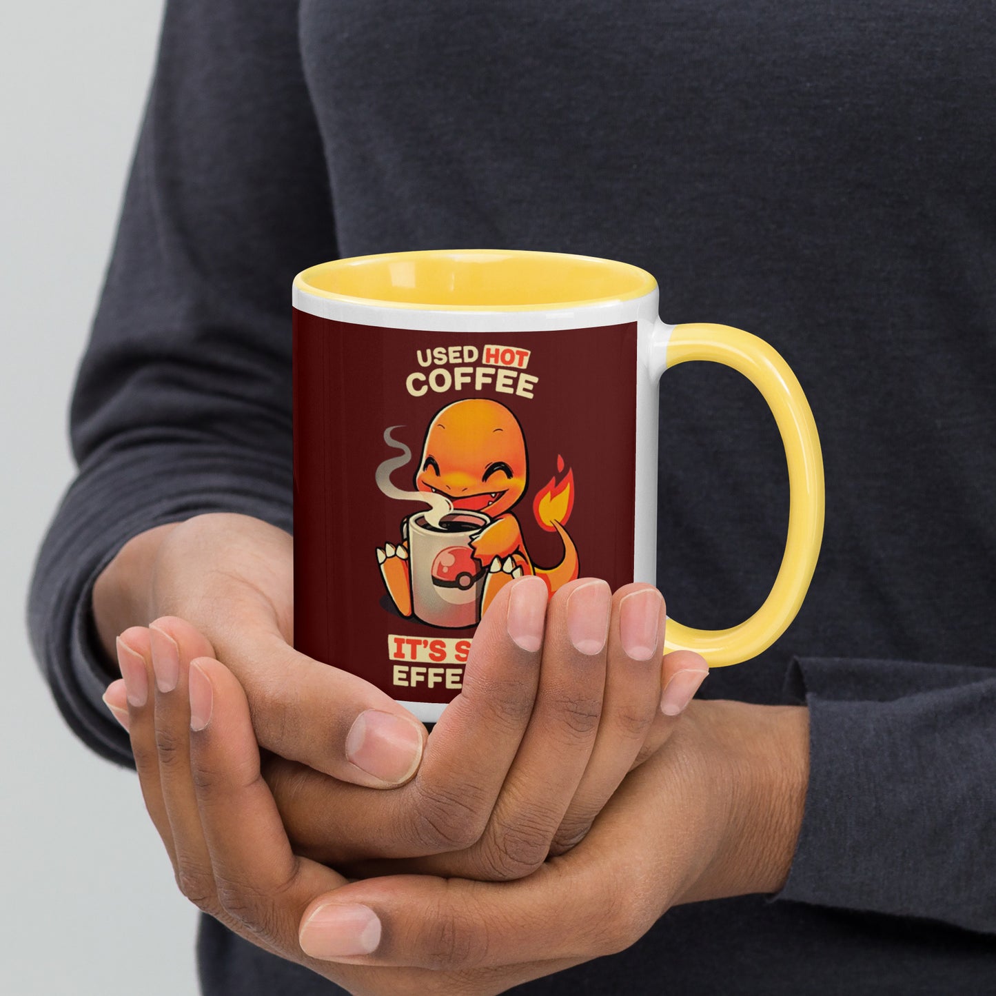 Mug with Color Inside charmander coffee DrinkandArt