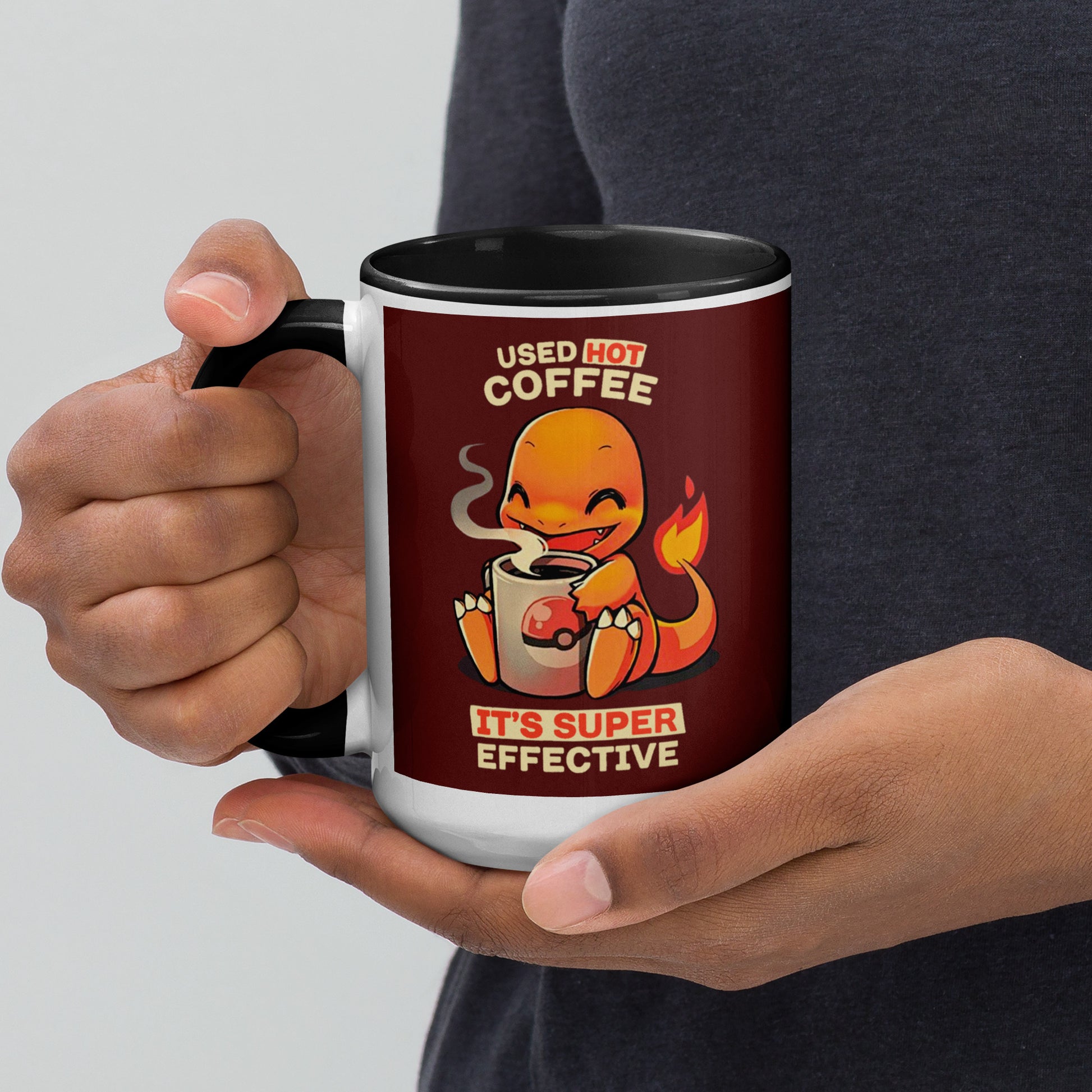 Mug with Color Inside charmander coffee DrinkandArt