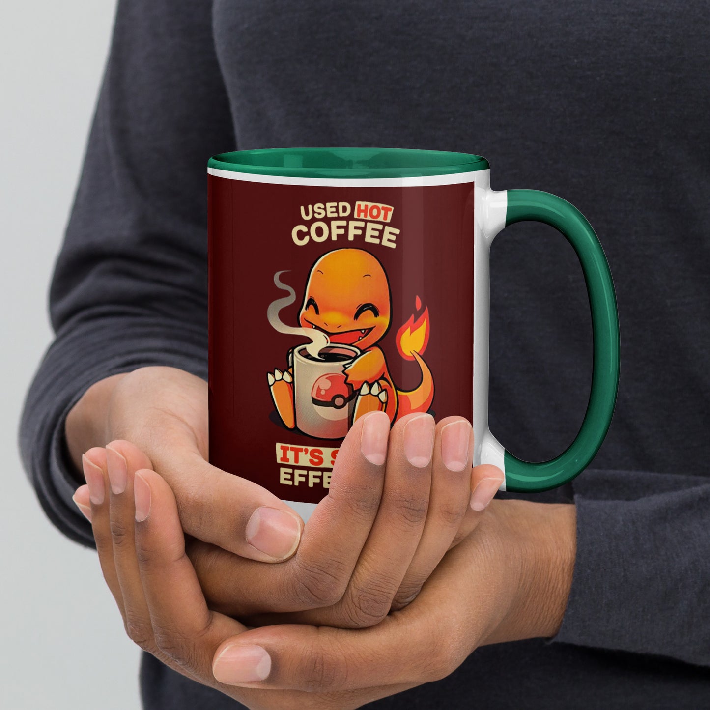 Mug with Color Inside charmander coffee DrinkandArt