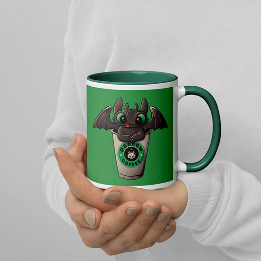 Mug with Color Inside dragon coffee DrinkandArt