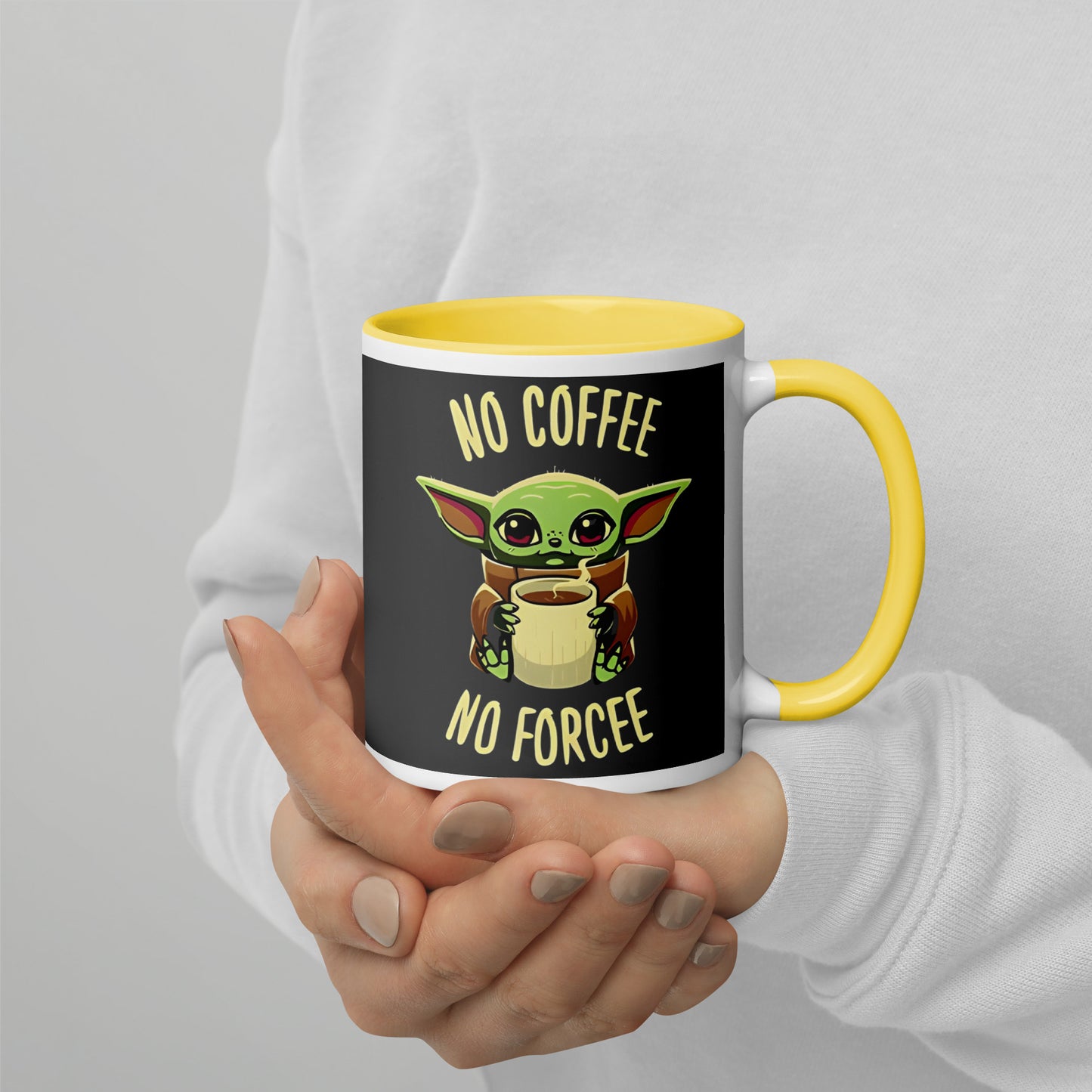 Mug with Color Inside no coffe no forcee DrinkandArt