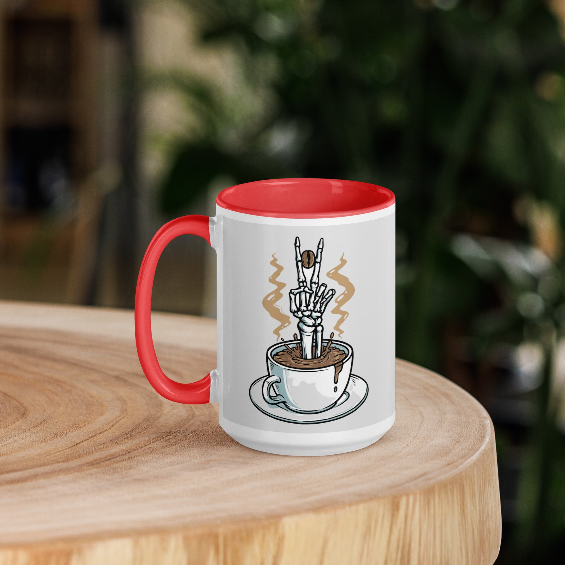 Mug with Color Inside skeleton coffee DrinkandArt