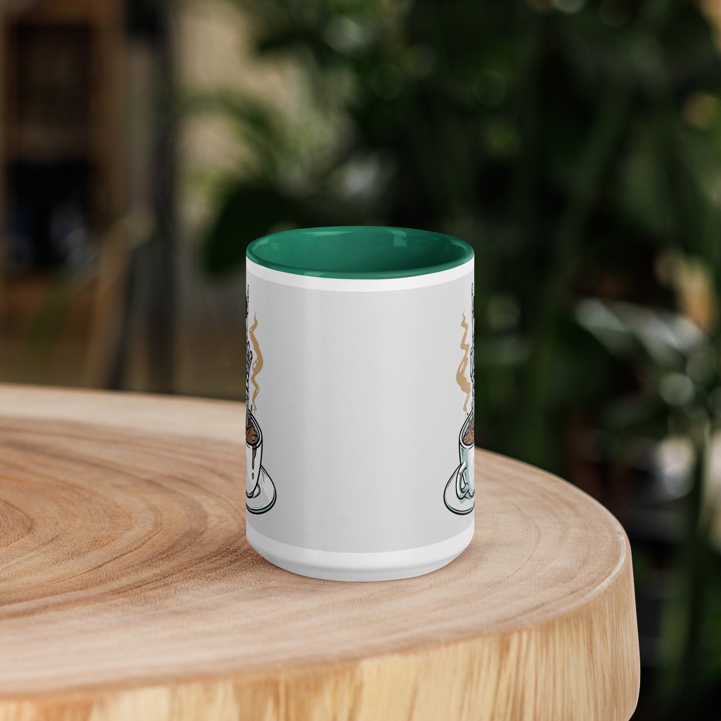 Mug with Color Inside skeleton coffee DrinkandArt
