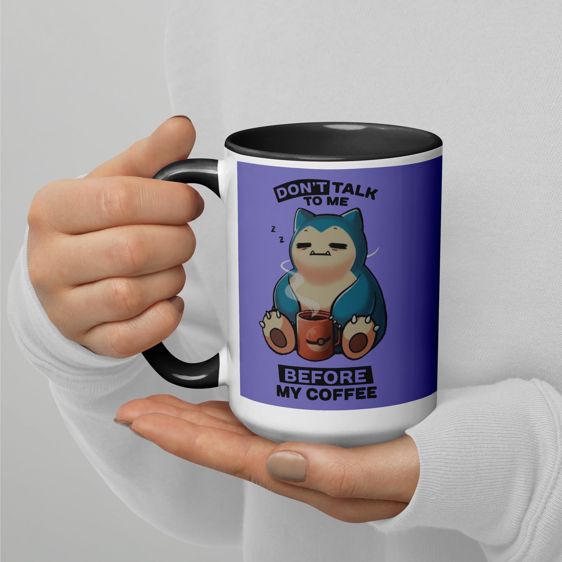 Mug with Color Inside snorlax coffee DrinkandArt