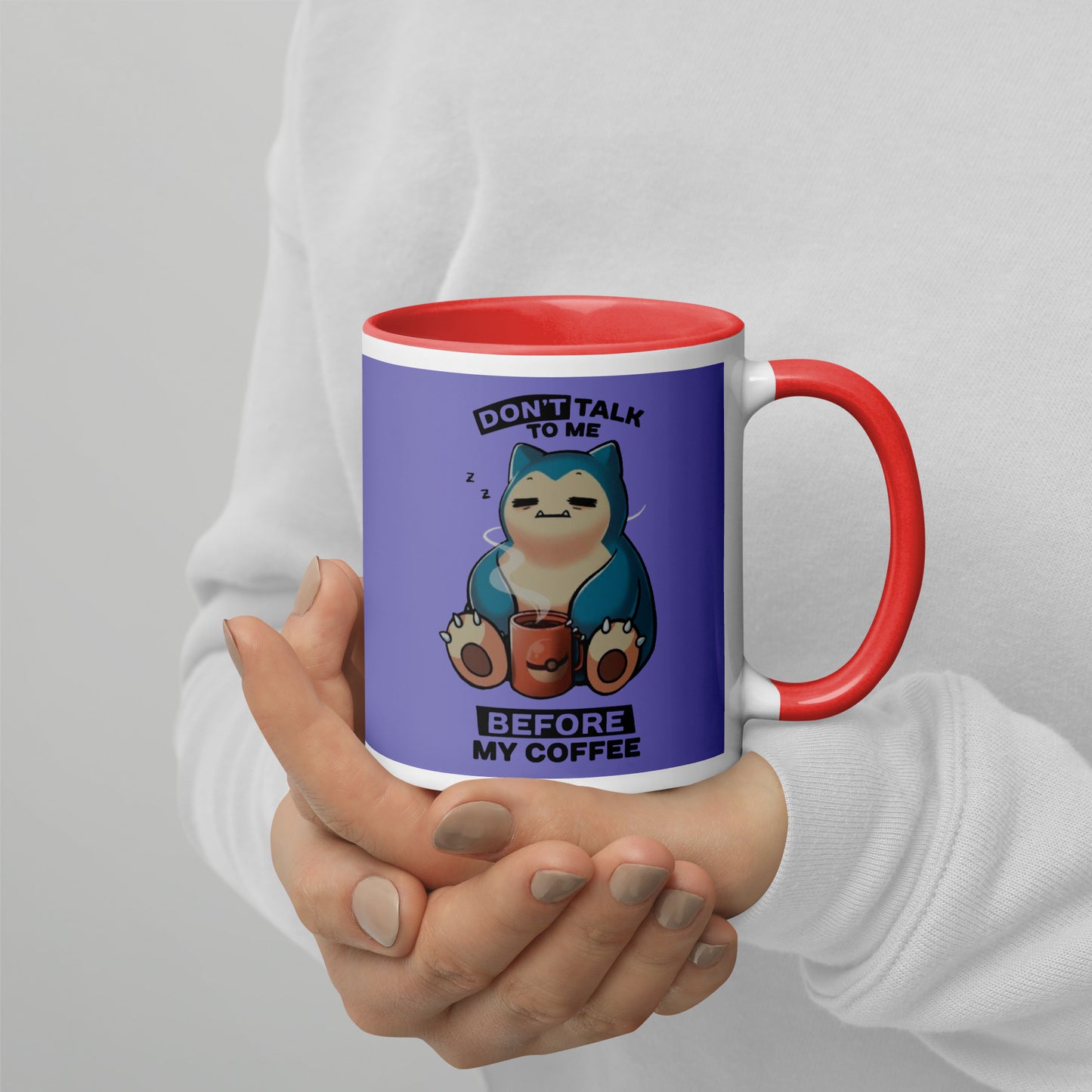 Mug with Color Inside snorlax coffee DrinkandArt