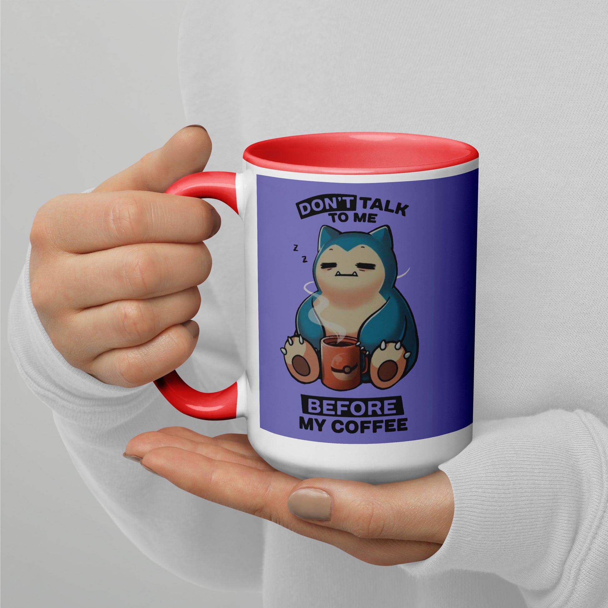 Mug with Color Inside snorlax coffee DrinkandArt