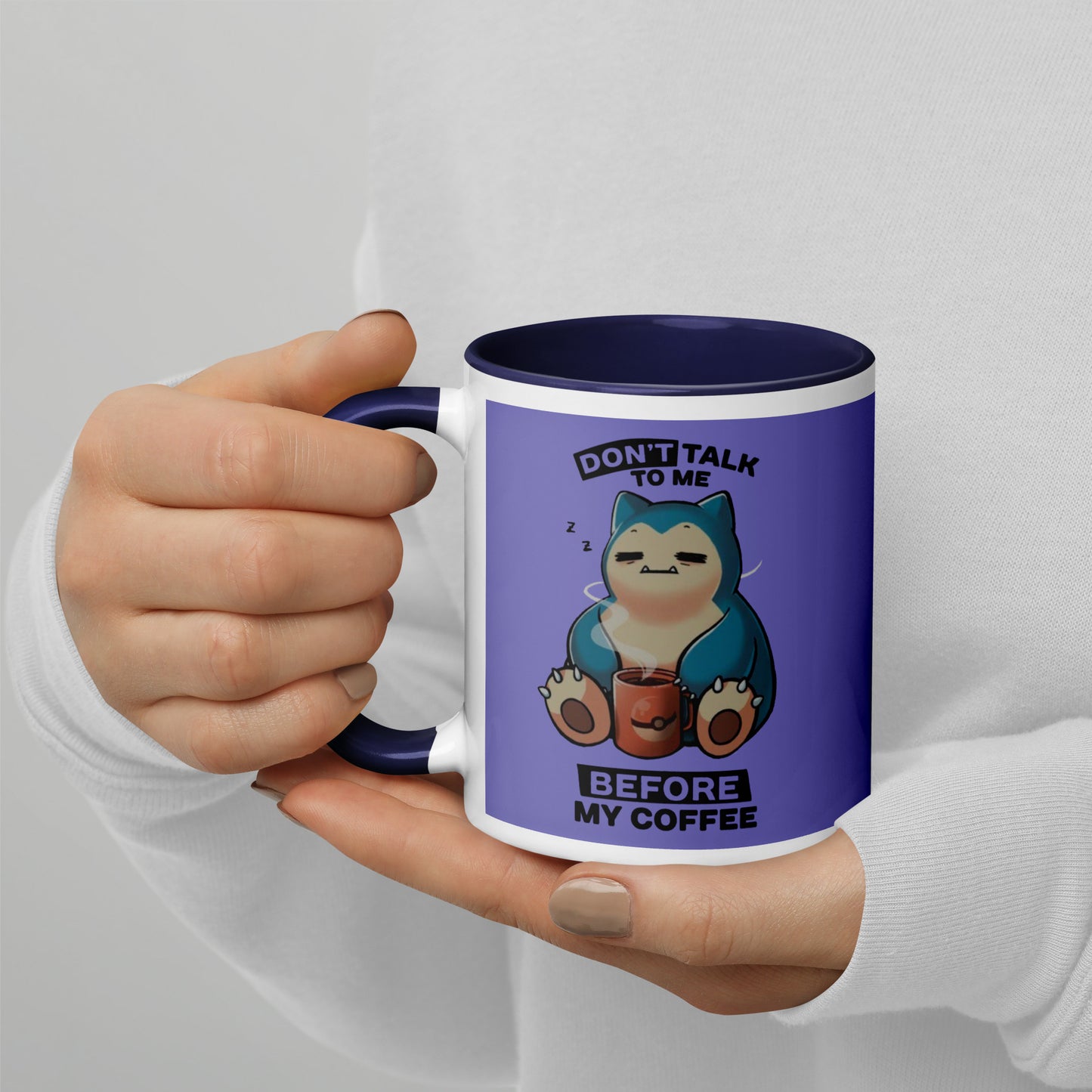 Mug with Color Inside snorlax coffee DrinkandArt