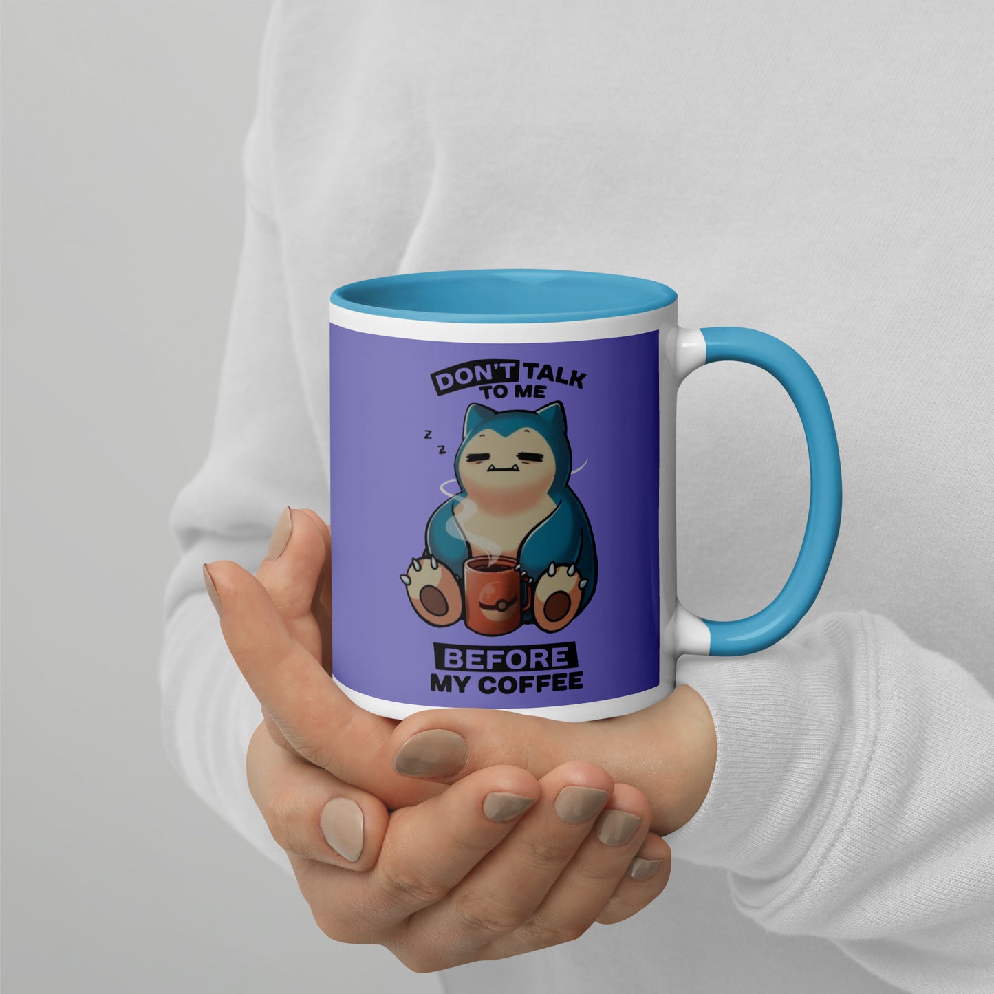 Mug with Color Inside snorlax coffee DrinkandArt