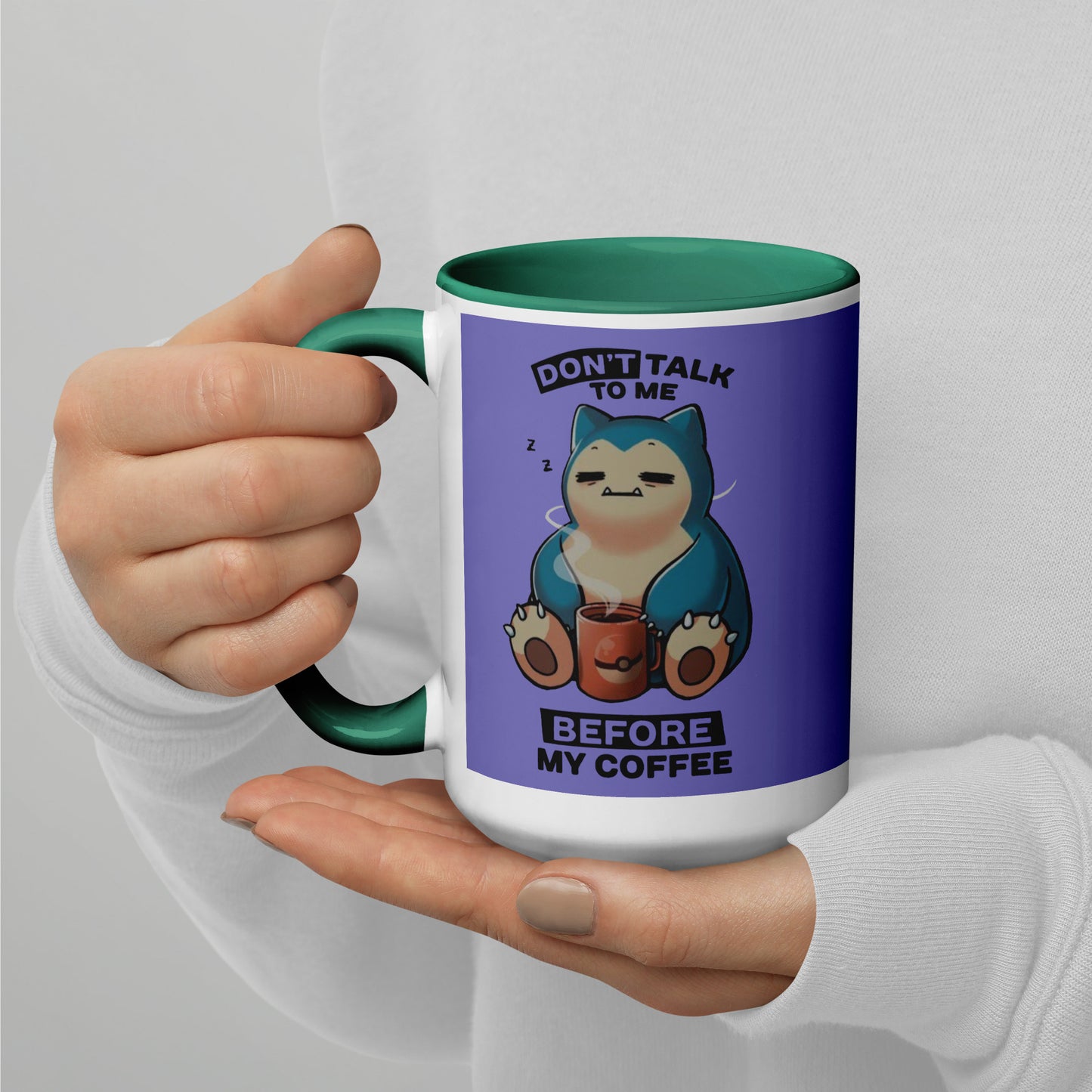 Mug with Color Inside snorlax coffee DrinkandArt